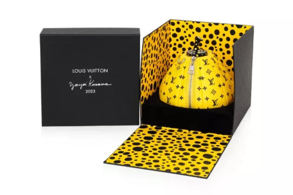 A rare Louis Vuitton x Yayoi Kusama pumpkin bag sells for US$68,000 at an online bidding on Sunday. Photo: Hotlotz