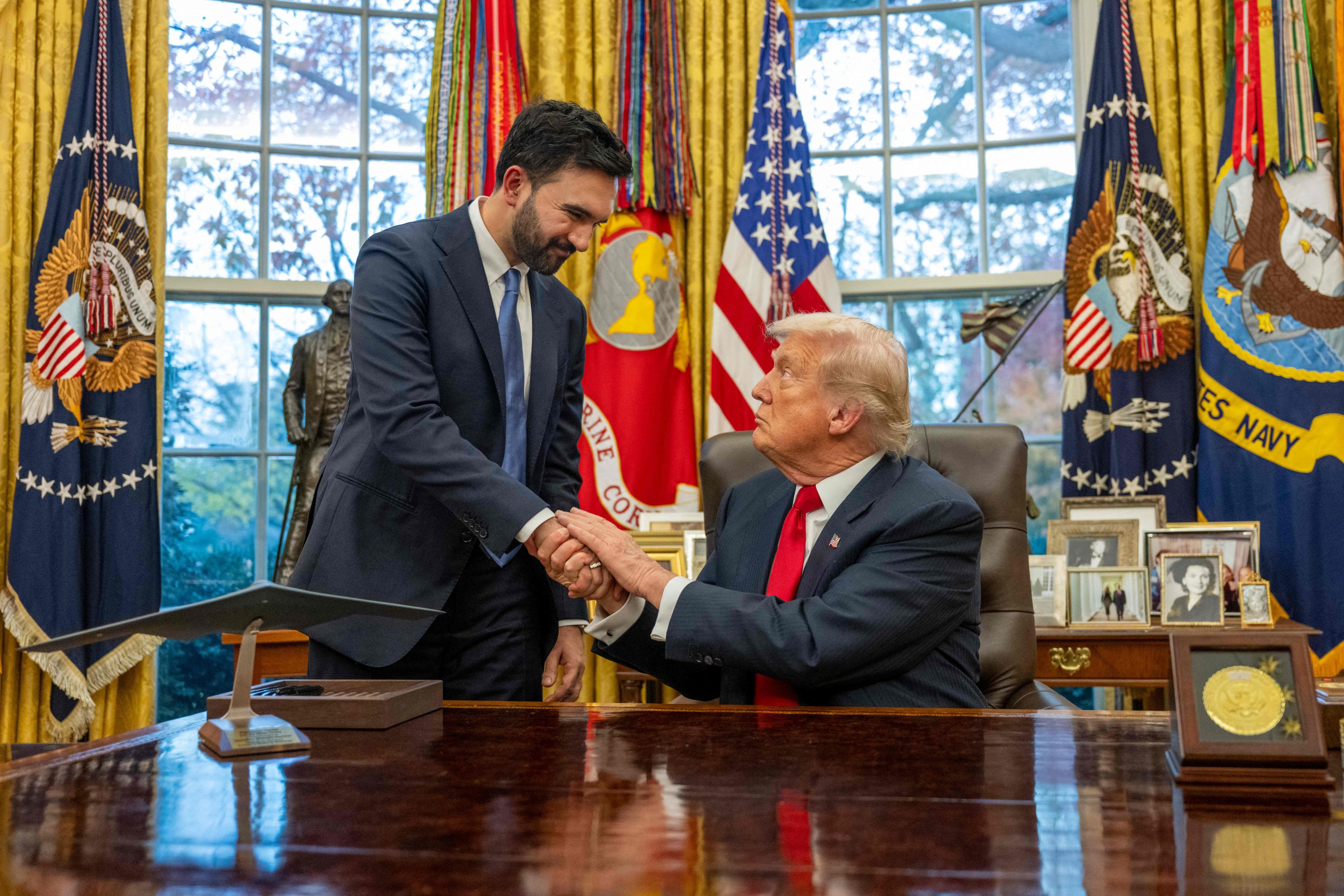 Zohran Mamdani and US President Donald Trump at the White House in November 2025. Photo: AFP
