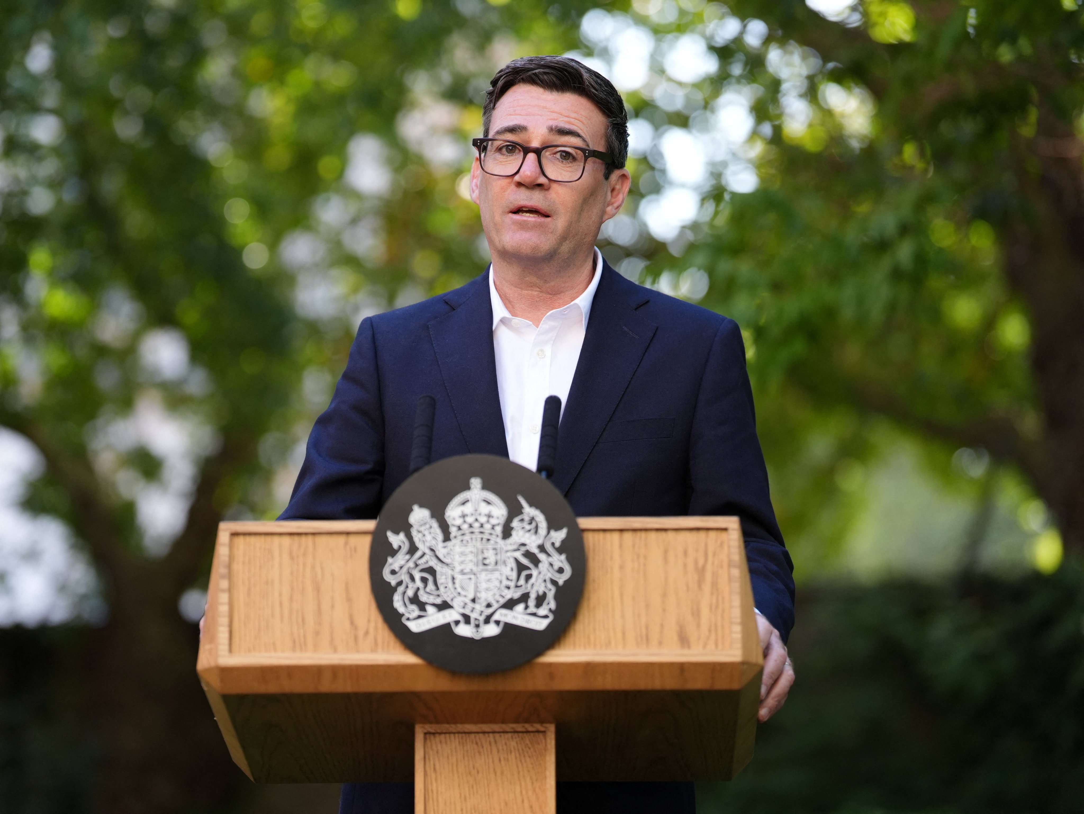 Britain’s Prime Minister Andy Burnham in London on Monday. Photo: Reuters