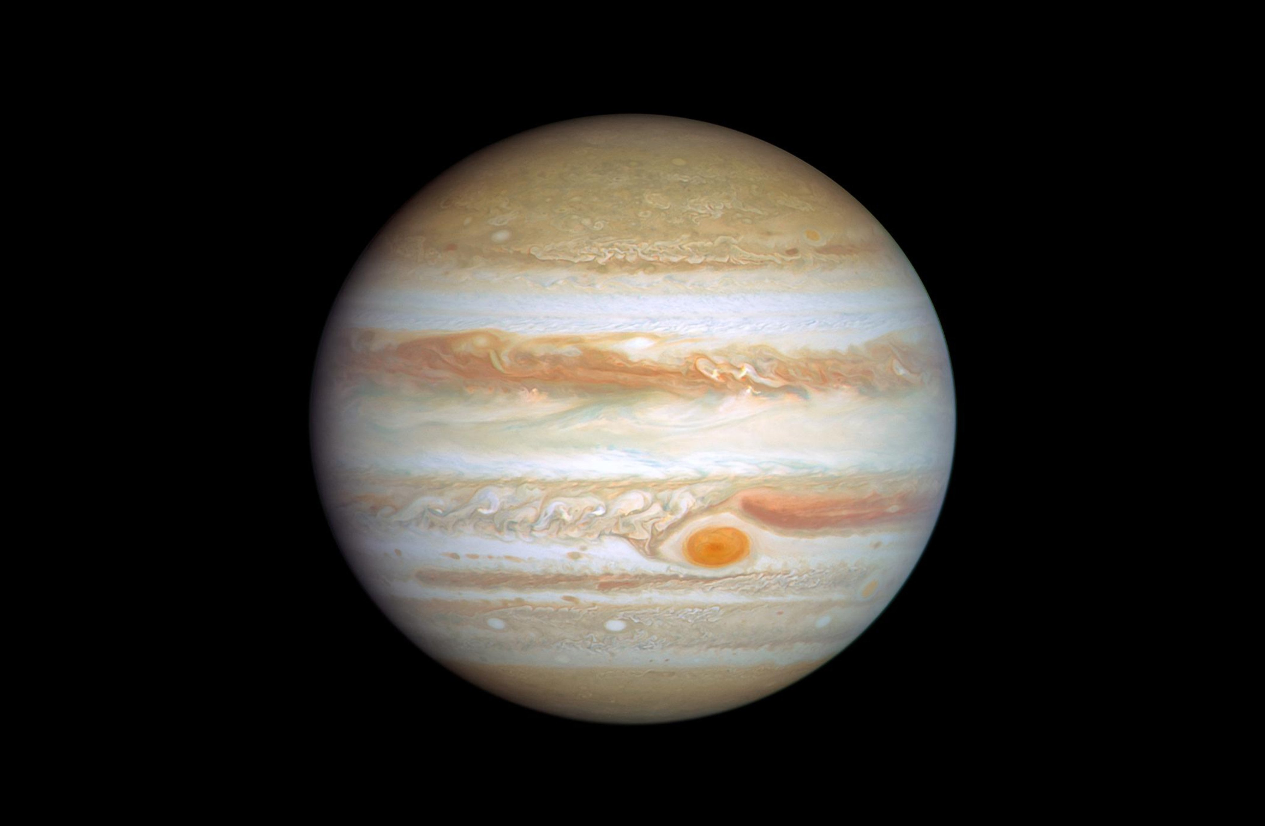 Jupiter can be up to 900 million km from Earth, with radio signals taking more than 50 minutes to travel one way. Photo: Nasa/STSCI
