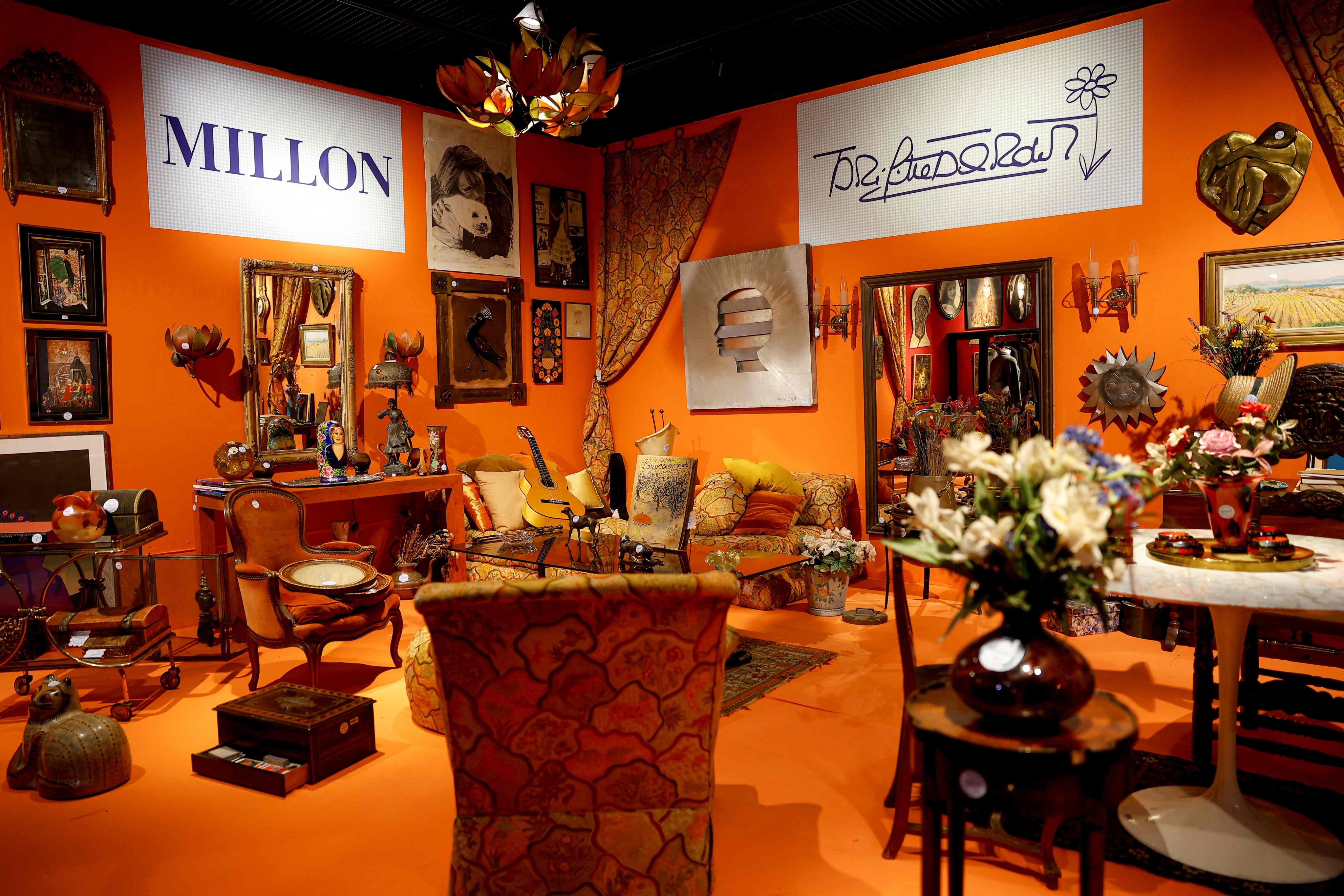 Personal belongings once owned by late French actress Brigitte Bardot. Photo: AFP