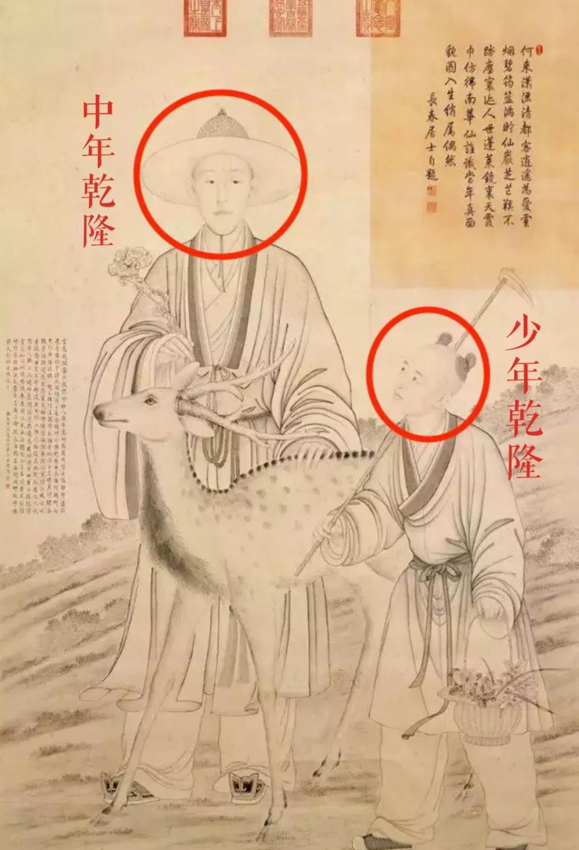Emperor Qianlong frequently commissioned court painters to recreate art placing himself in the scene; one famous painting even depicts him as both a child and an adult side by side. Photo: ifeng