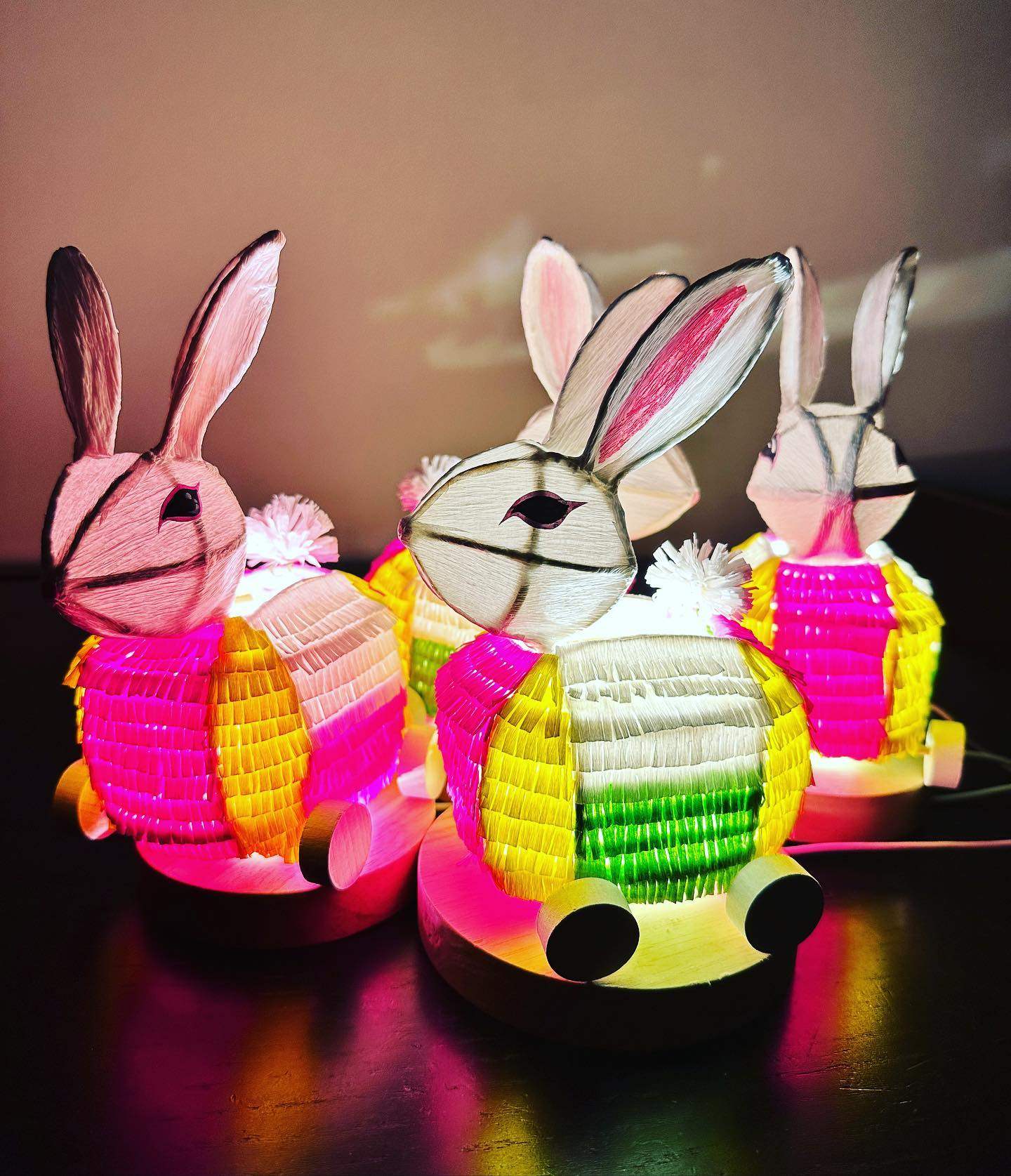 Rabbit lanterns made by Hong Kong fashion designer and lantern artist Wan Wong, who continues to keep the traditional ways of making Mid-Autumn Festival lanterns alive. Photo: Wan Wong