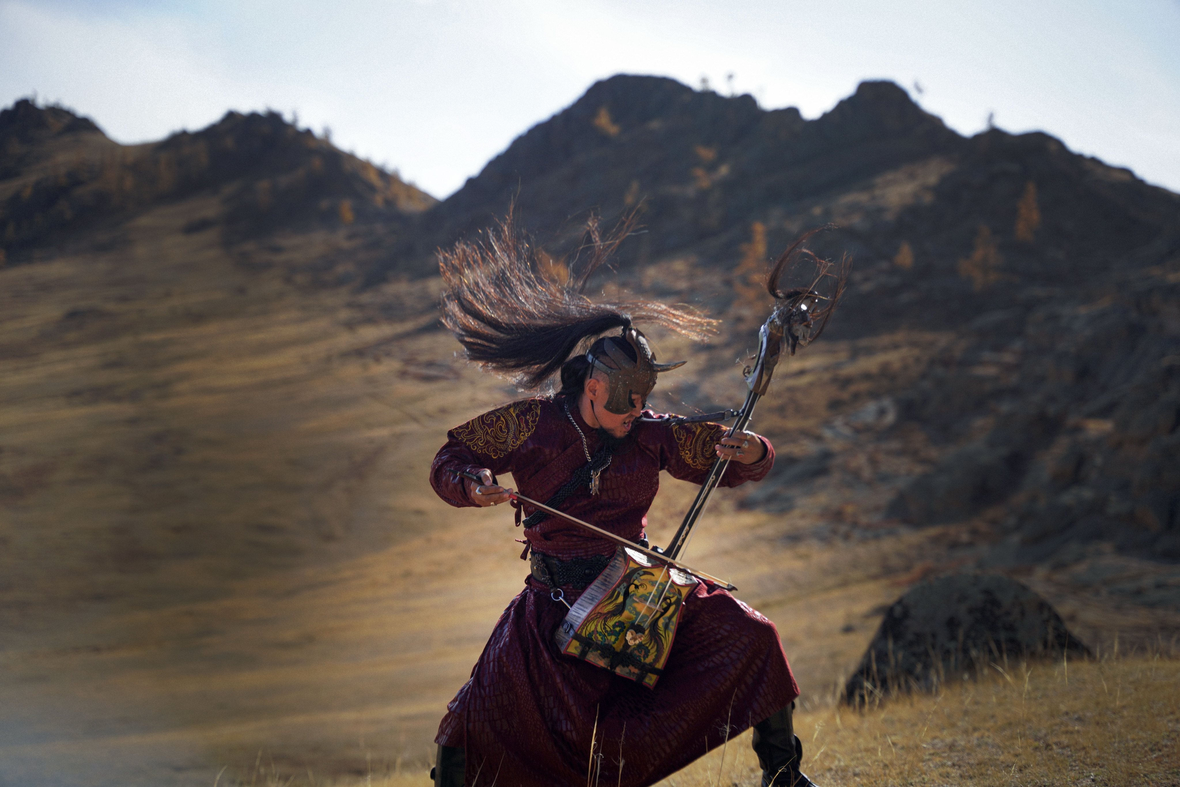 Zorigoo Battsooj of Uuhai, who plays the horsehead fiddle (morin khuur) and performs throat singing. The Mongolian folk metal band will play in Hong Kong as part of the Asia+ Festival on September 23 and 24. Photo: Uuhai
