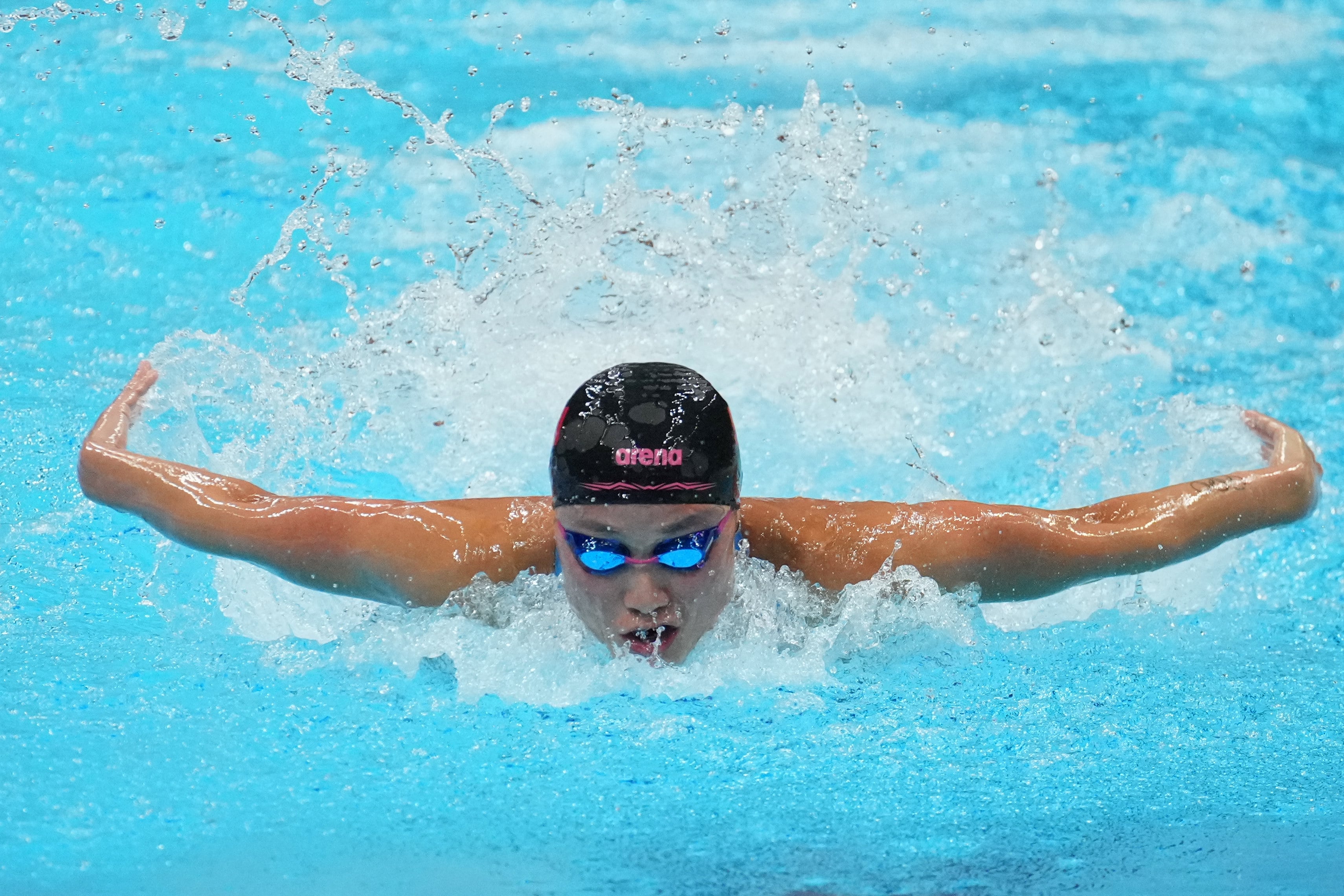 Natalie Kan claimed bronze in the women’s 100m butterfly. Photo: AP