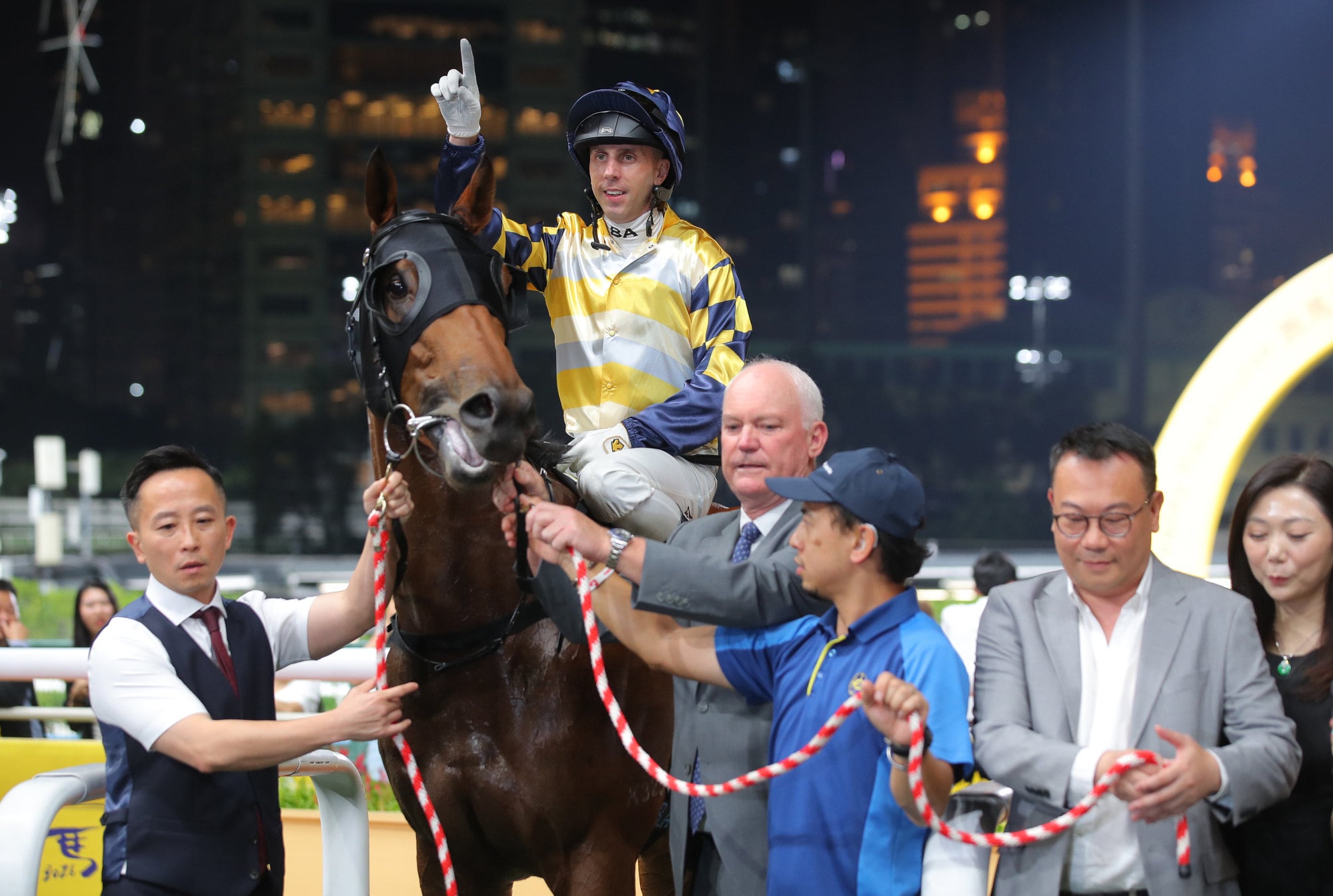 Jockey Brenton Avdulla savours his first win of the season aboard Brownneedsfurther.