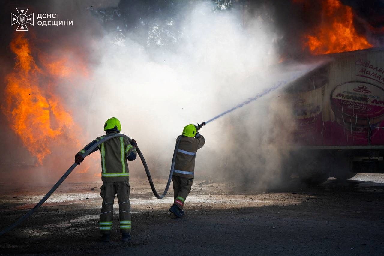 Firefighters work at a site in Ukraine after an alleged Russian attacked energy infrastructure facilities, amid Russia’s attack on Ukraine, in an image released on September 4 and said to be taken in Odesa. Photo: State Emergency Service Of Ukraine In Odesa Region via Reuters