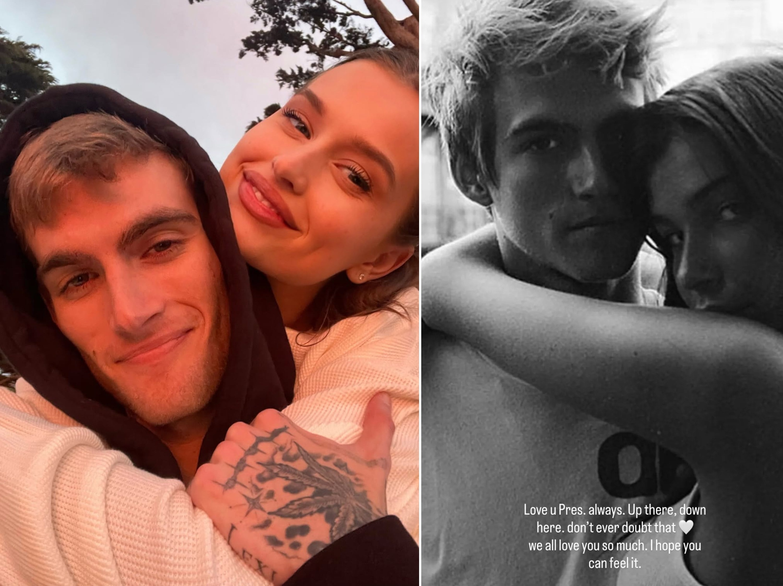 Presley Gerber, who died on September 20, has been lovingly remembered by two of his former partners, Lexi Wood (left) and Charlotte D’Alessio. Photos: @lexiwood; @charlottedalessio/Instagram