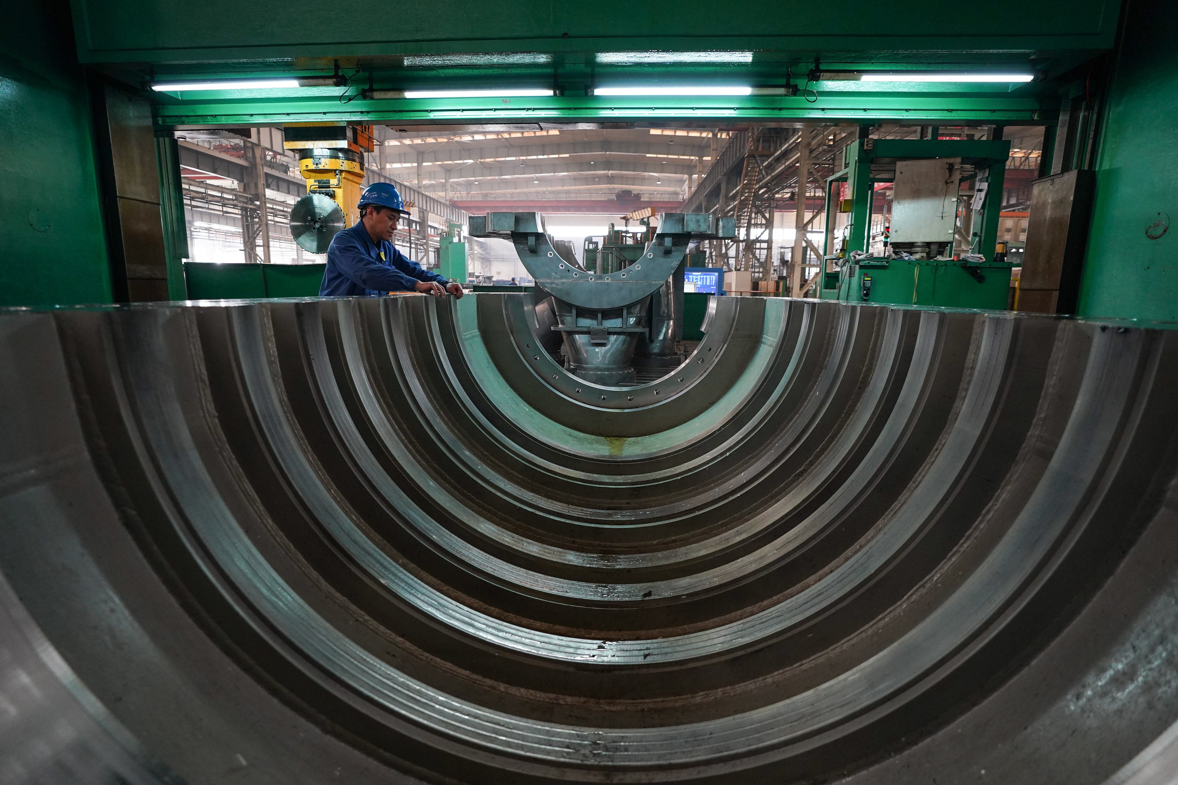 An employee works at ShenGu Group in Shenyang City, in China’s northeast Liaoning province. Photo: Xinhua