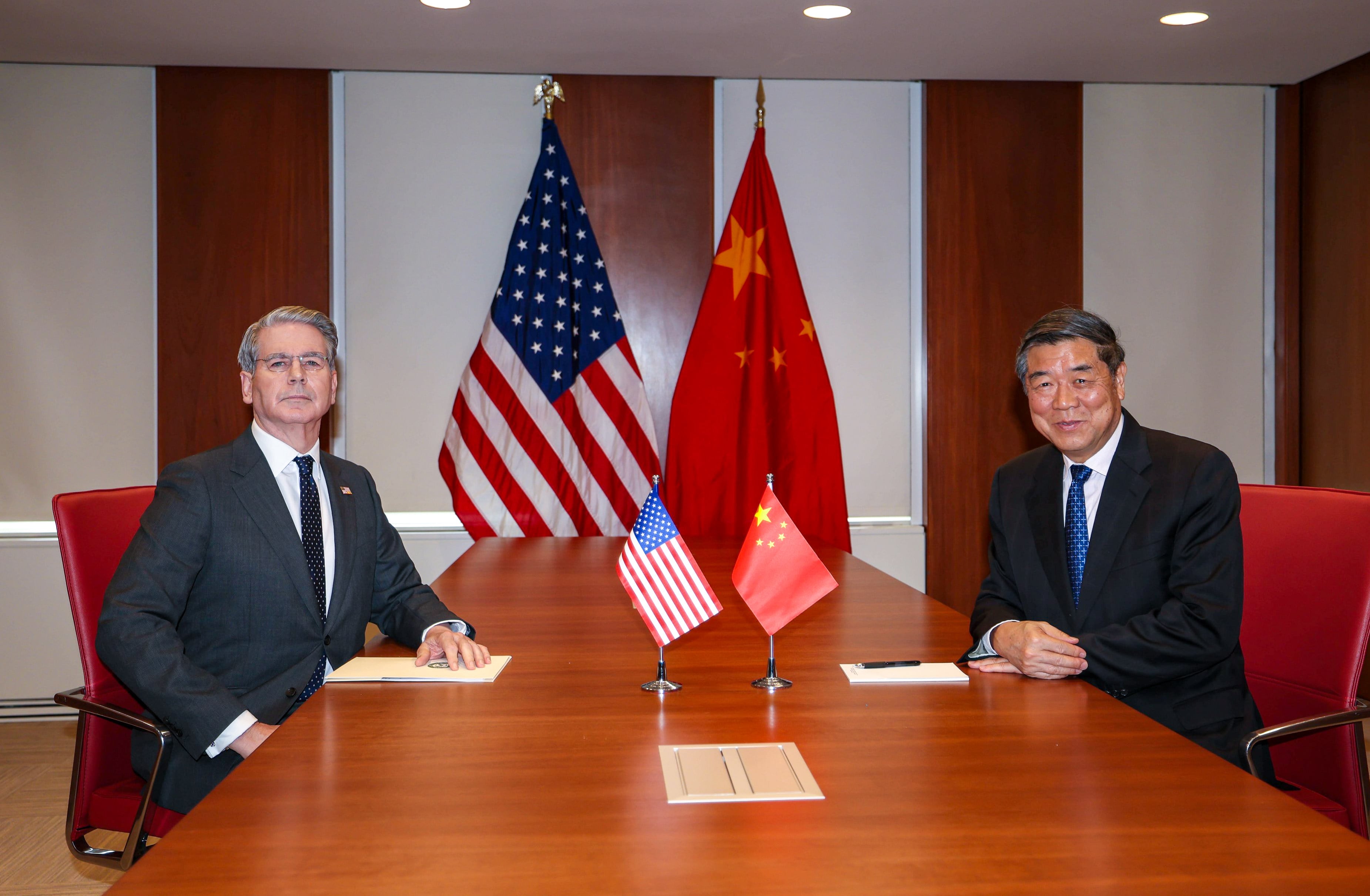 US Treasury Secretary Scott Bessent and Vice-Premier He Lifeng met in Washington on Wednesday. Photo: X/SecScottBessent