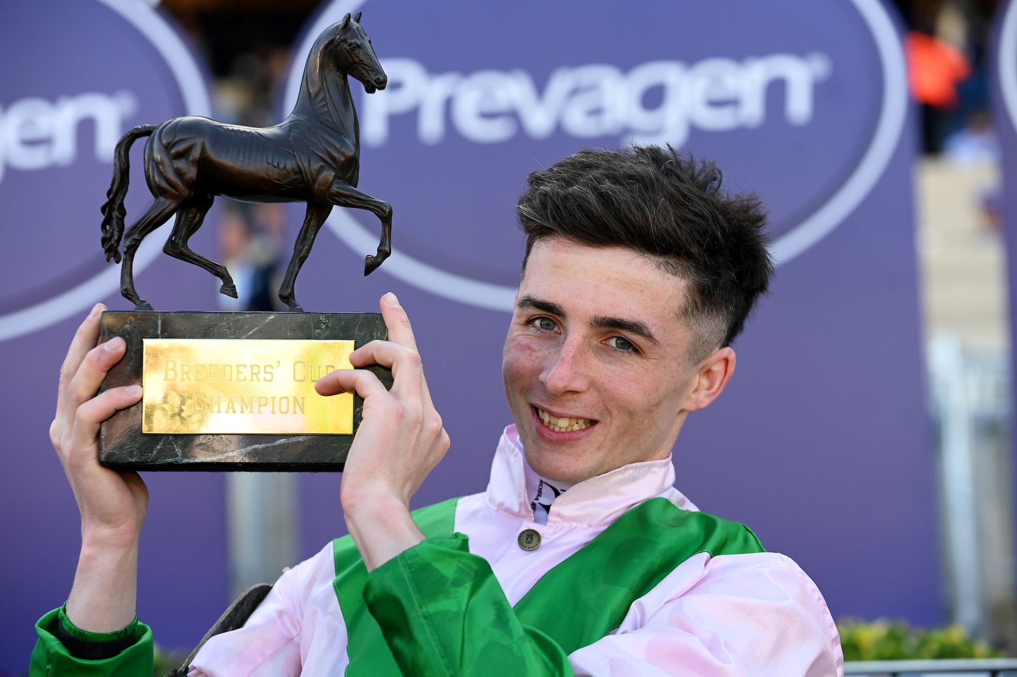 Rossa Ryan with the Breeders’ Cup Turf Sprint trophy in 2024. Rossa Ryan with the Breeders’ Cup Turf Sprint trophy in 2024.