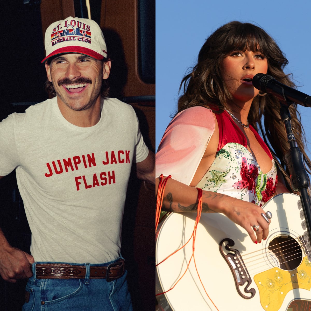 Country musicians Tucker Wetmore and Ella Langley are reportedly dating. 
Photos: @tuckerwetmore/Instagram; TNS
