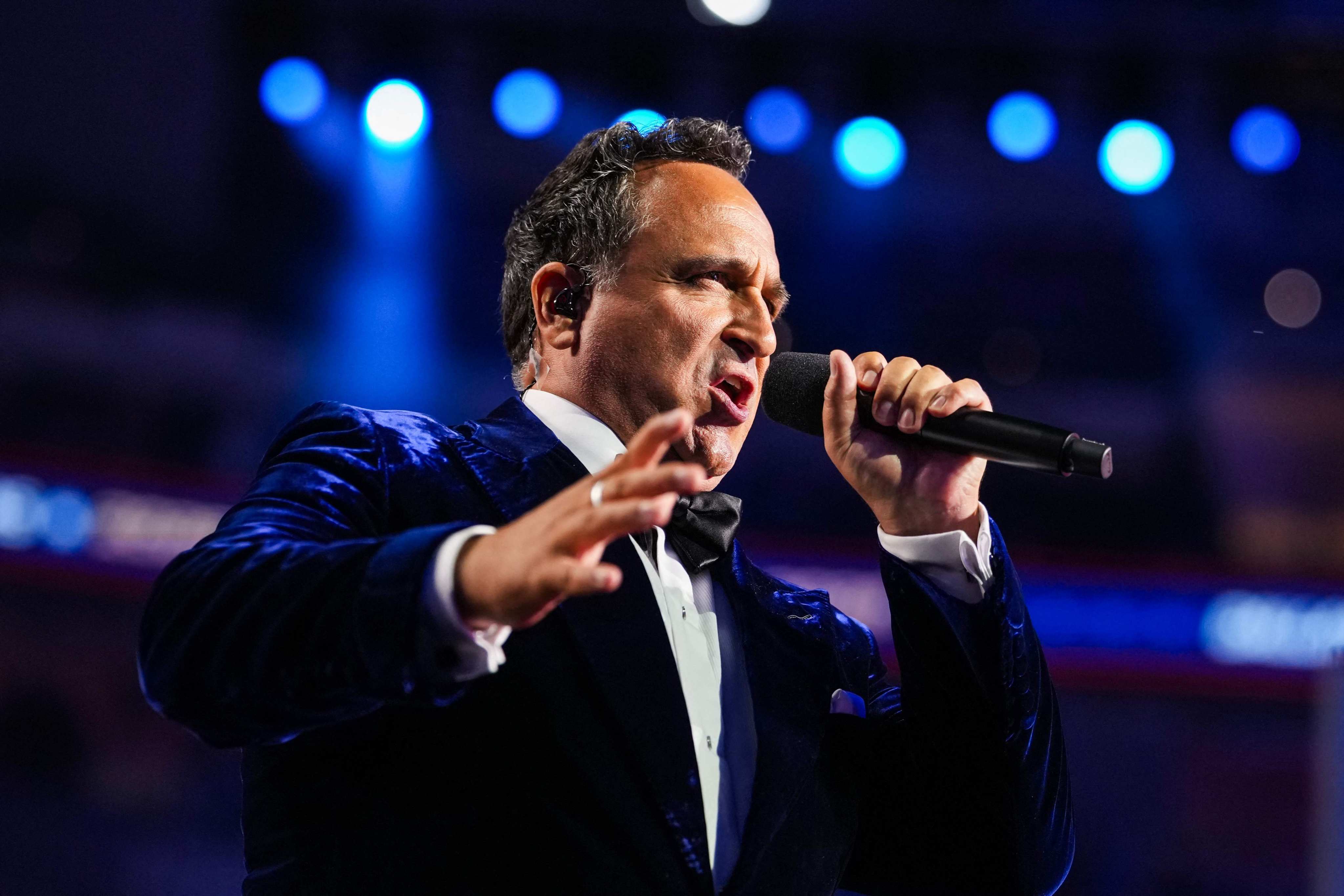 Tenor Christopher Macchio performs at the Republican National Convention in Dallas, Texas, on September 10. Photo: Getty Images via AFP