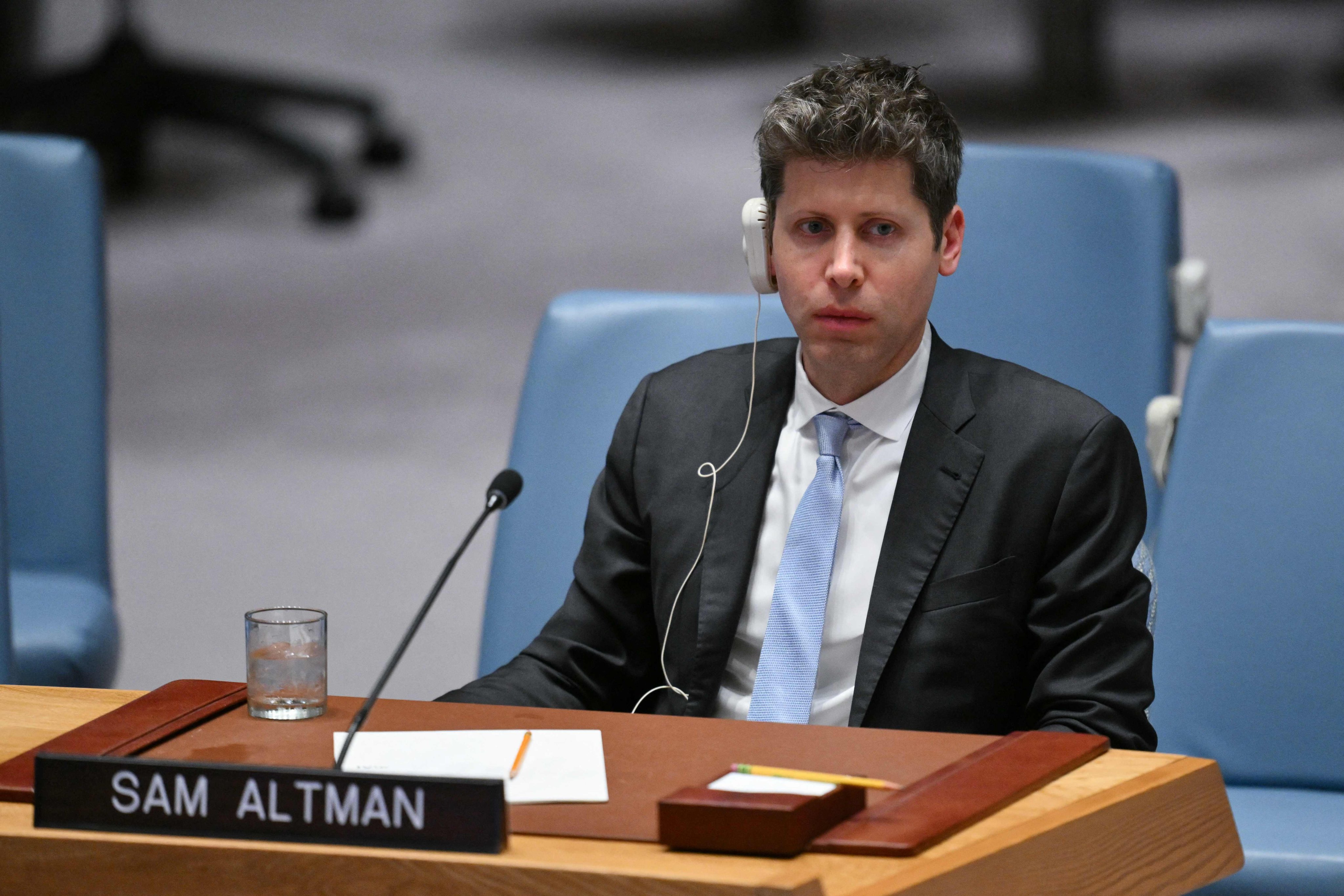 OpenAI CEO Sam Altman at the UN Security Council meeting. Photo: AFP