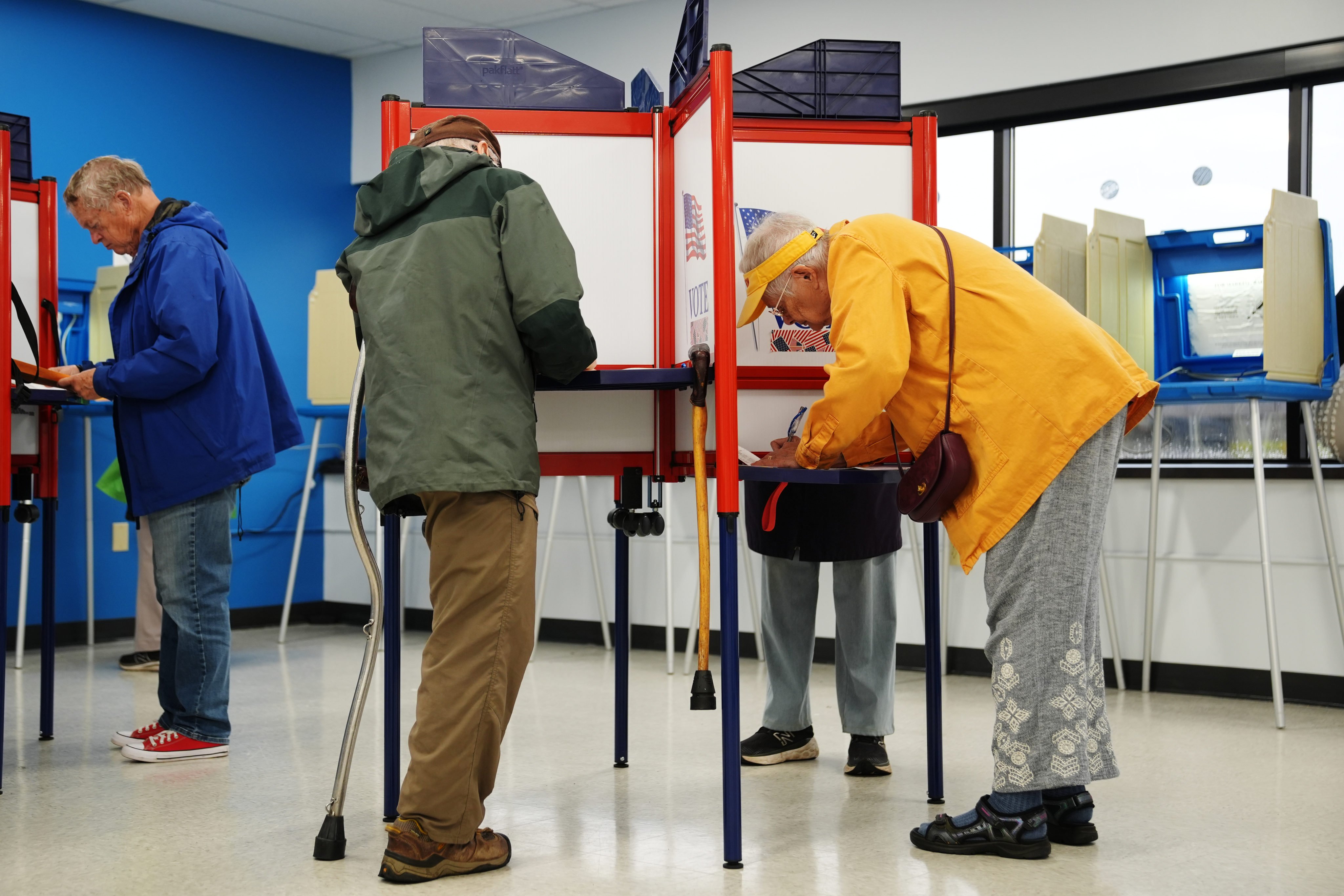 Voters cast their ballots on the first day of early voting in Minnesota at the Elections & Voter Services building in Minneapolis on September 18. Photo: AP
