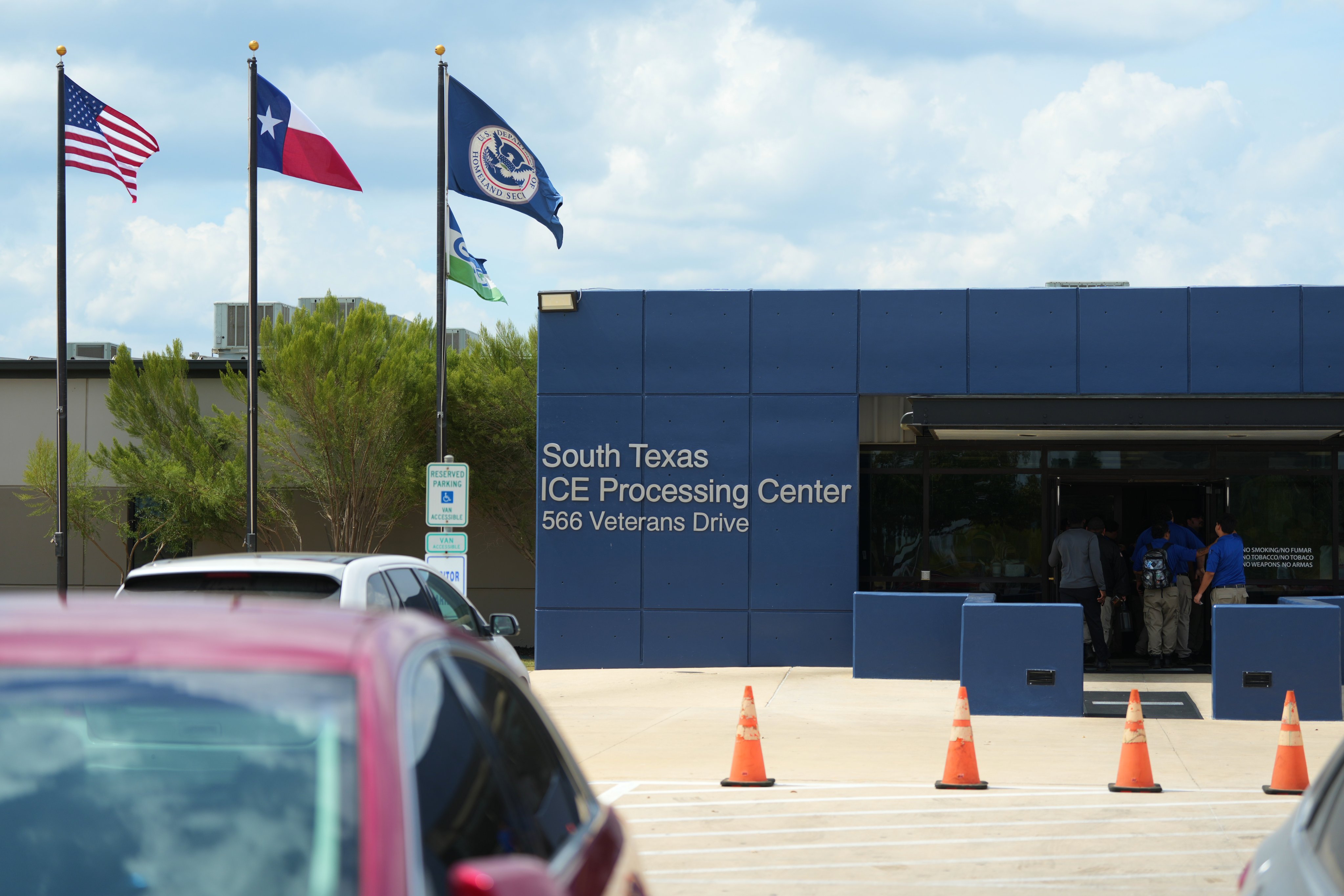 The South Texas ICE Processing Centre where Wilber Rafael Garces Perez, a Venezuelan man shot by an ICE officer, is being held in Pearsall, Texas on Wednesday. Photo: AP