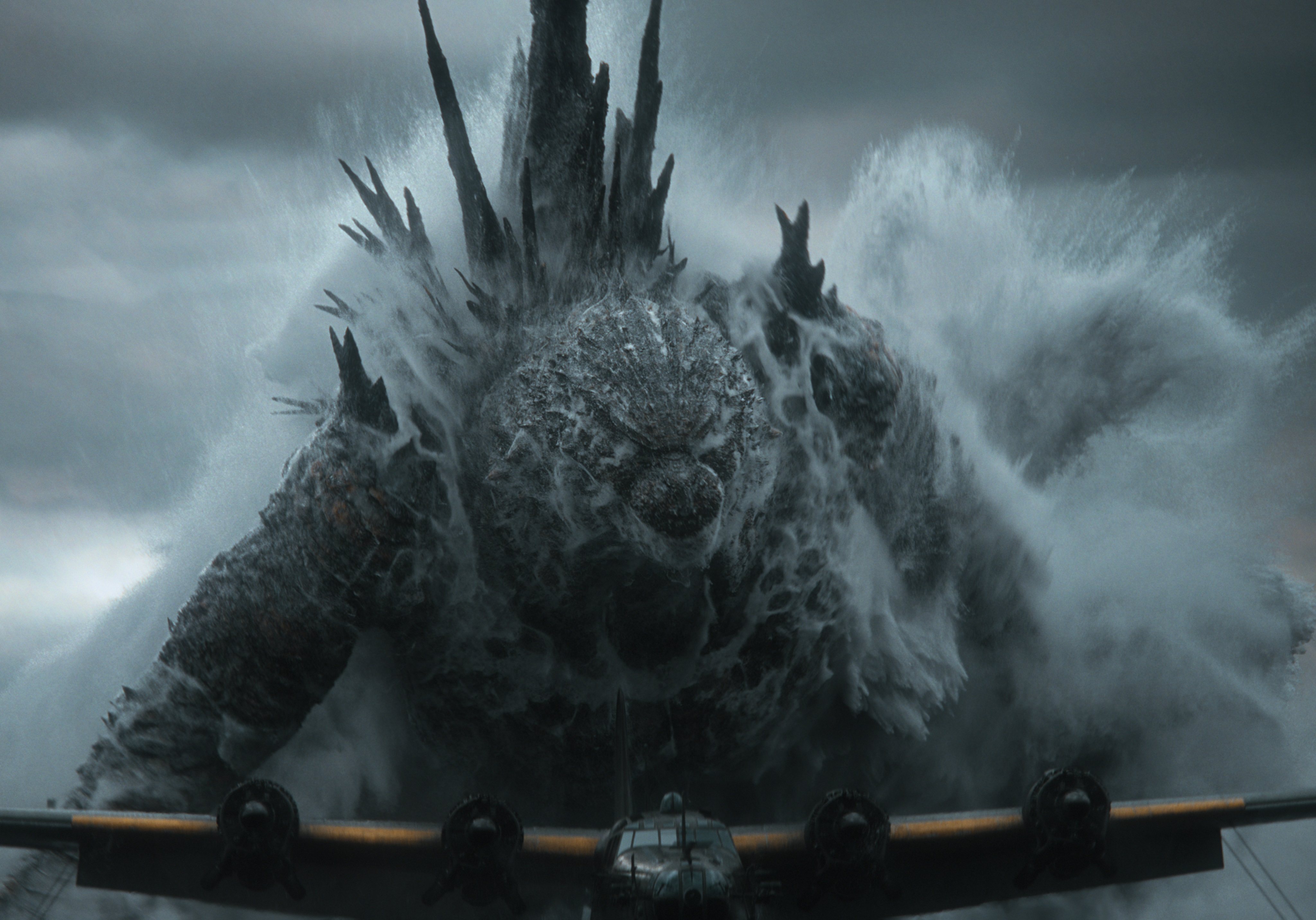 A still from Godzilla Minus Zero (Japanese). Directed by Takashi Yamazaki and starring Ryunosuke Kamiki and Minami Hamabe.
