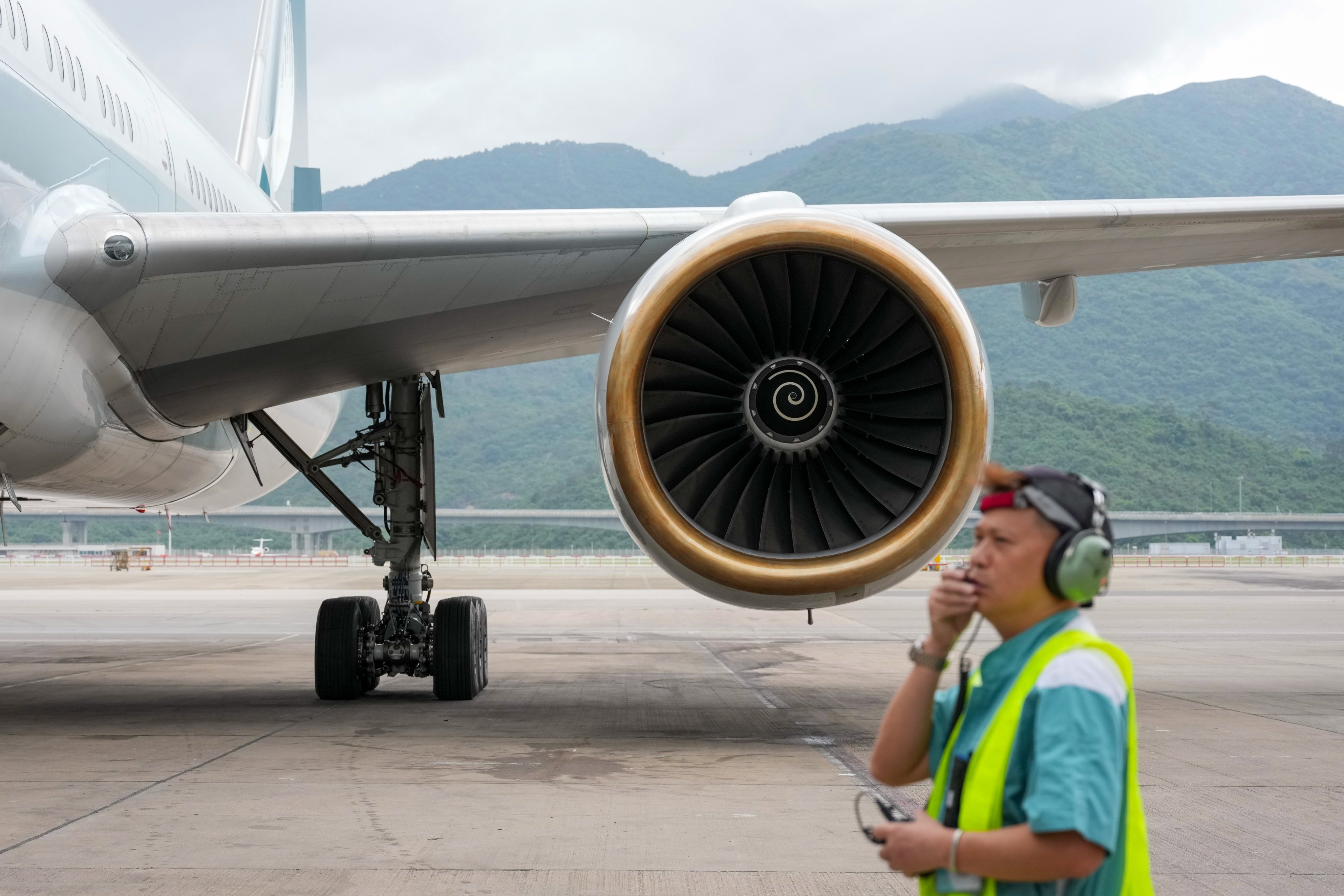 Ground staff are at work at Haeco in Tung Chung on April 28. Aviation, construction and healthcare are among the industries that face a manpower crunch. Photo: Karma Lo