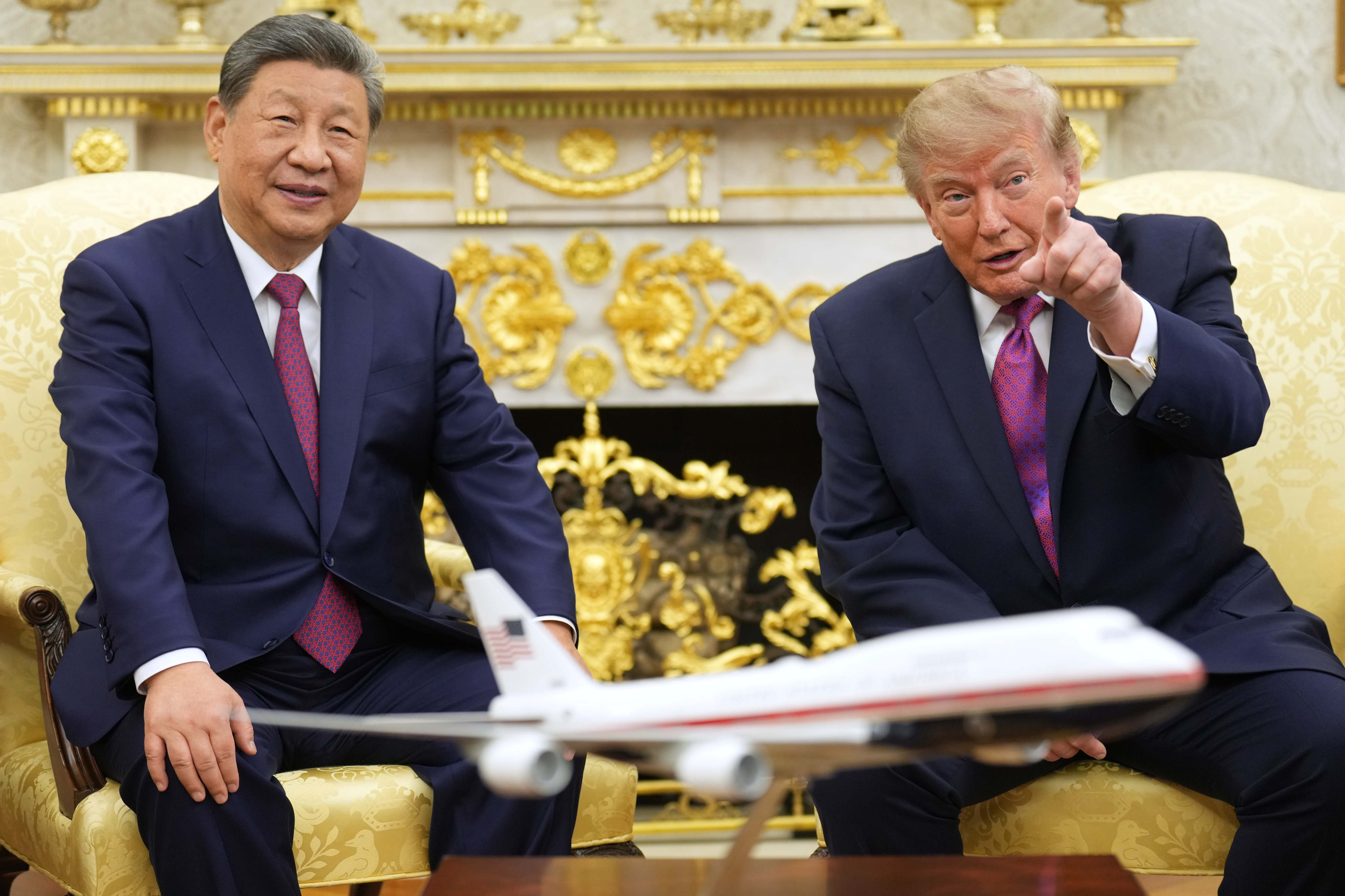 US President Donald Trump and Chinese President Xi Jinping at the Oval Office of the White House. Photo: AP