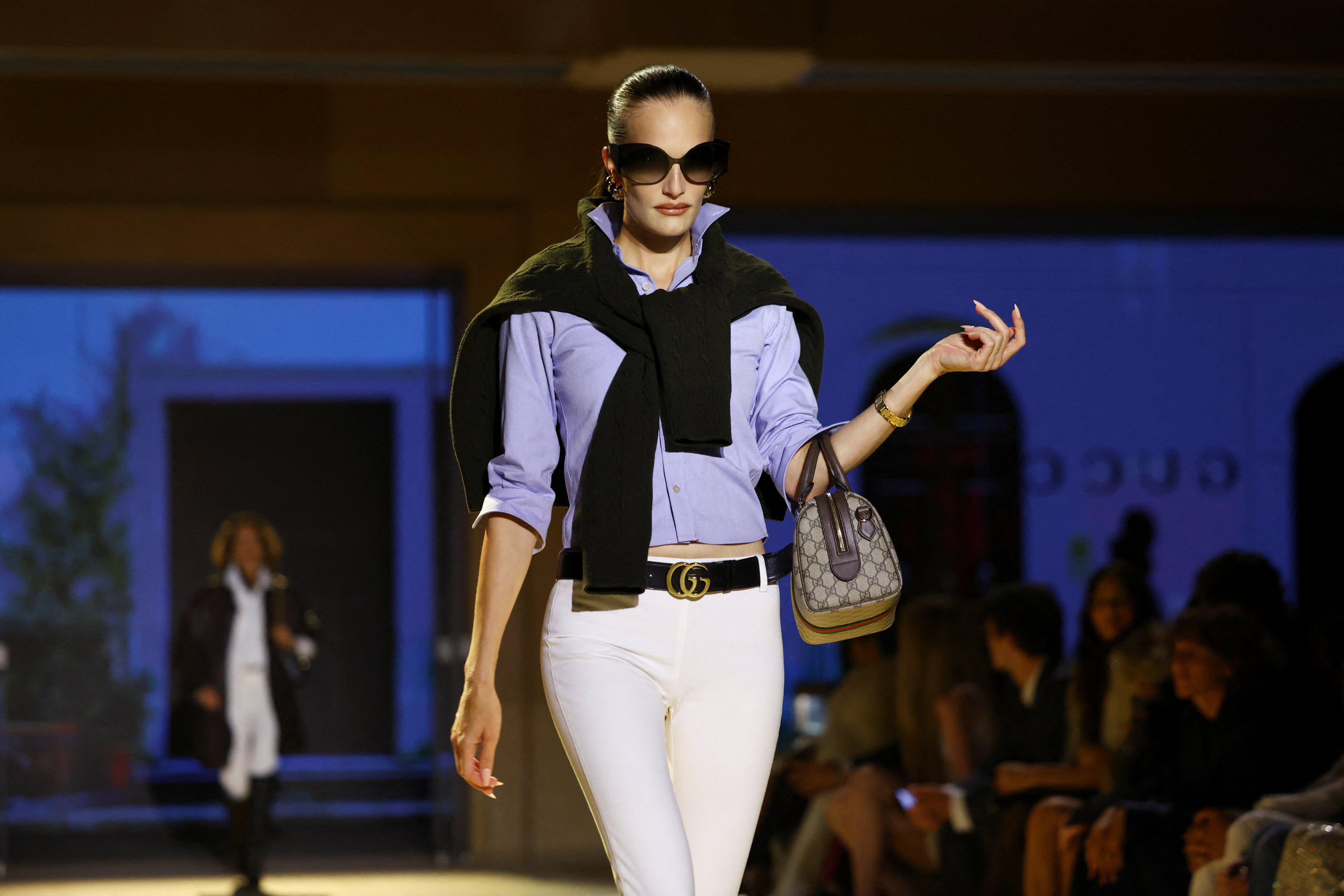 Preppy and equestrian vibes at Gucci’s spring/summer 2027 show. Photo: Reuters
