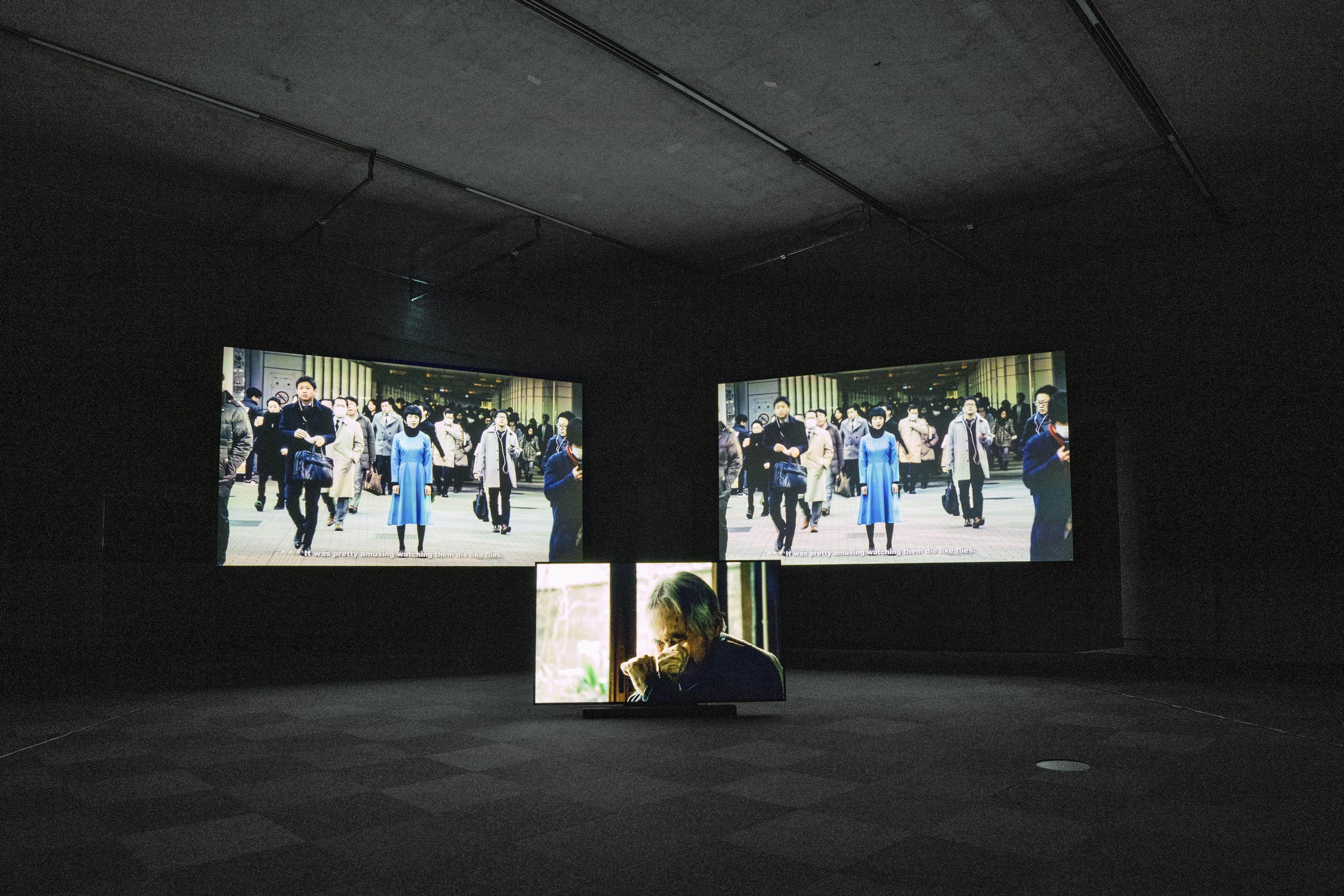 A video installation by Meiro Koizumi is exhibited at a museum in the Netherlands. Photo: Meiro Koizumi/Kyodo