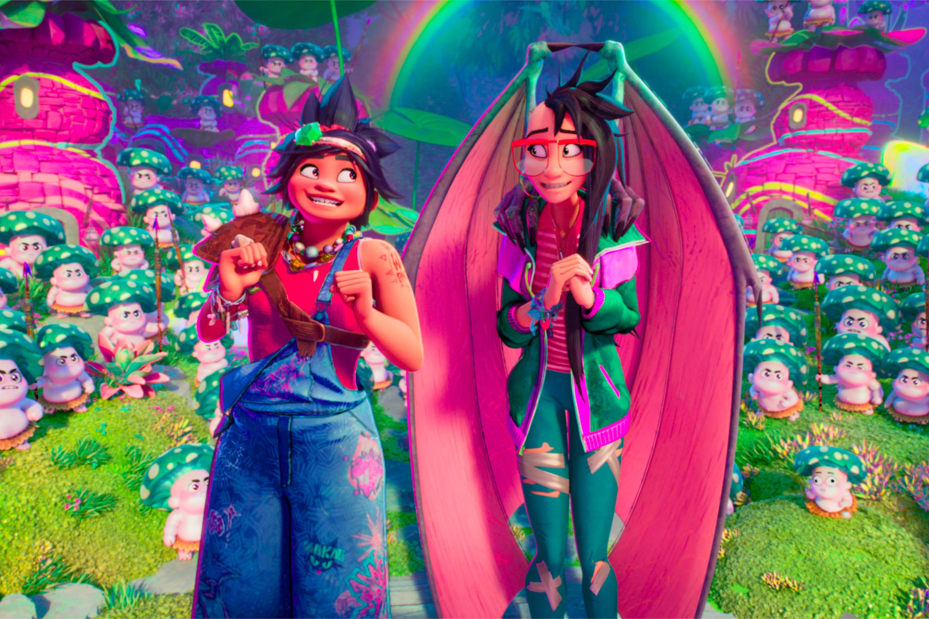 Jo (left), voiced by H.E.R., and Raissa, voiced by Liza Soberano are seen in a scene from “Forgotten Island”. Photo: DreamWorks Animation/AP