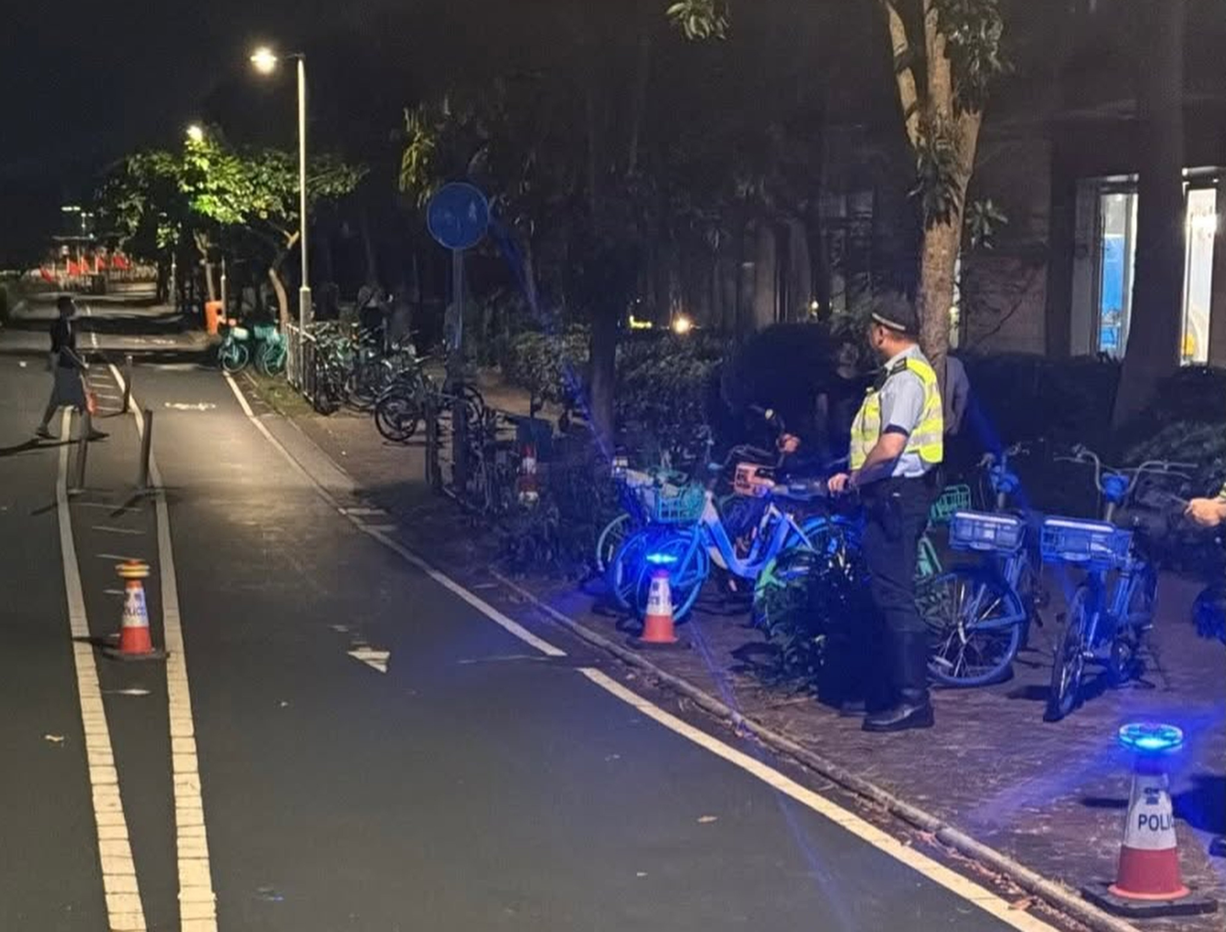 The force have said the seven teens are facing prosecution for allegedly failing to display a front white light and a rear red light in the dark or in low visibility, as well as cycling on a pavement “without obvious need”. Photo: Handout