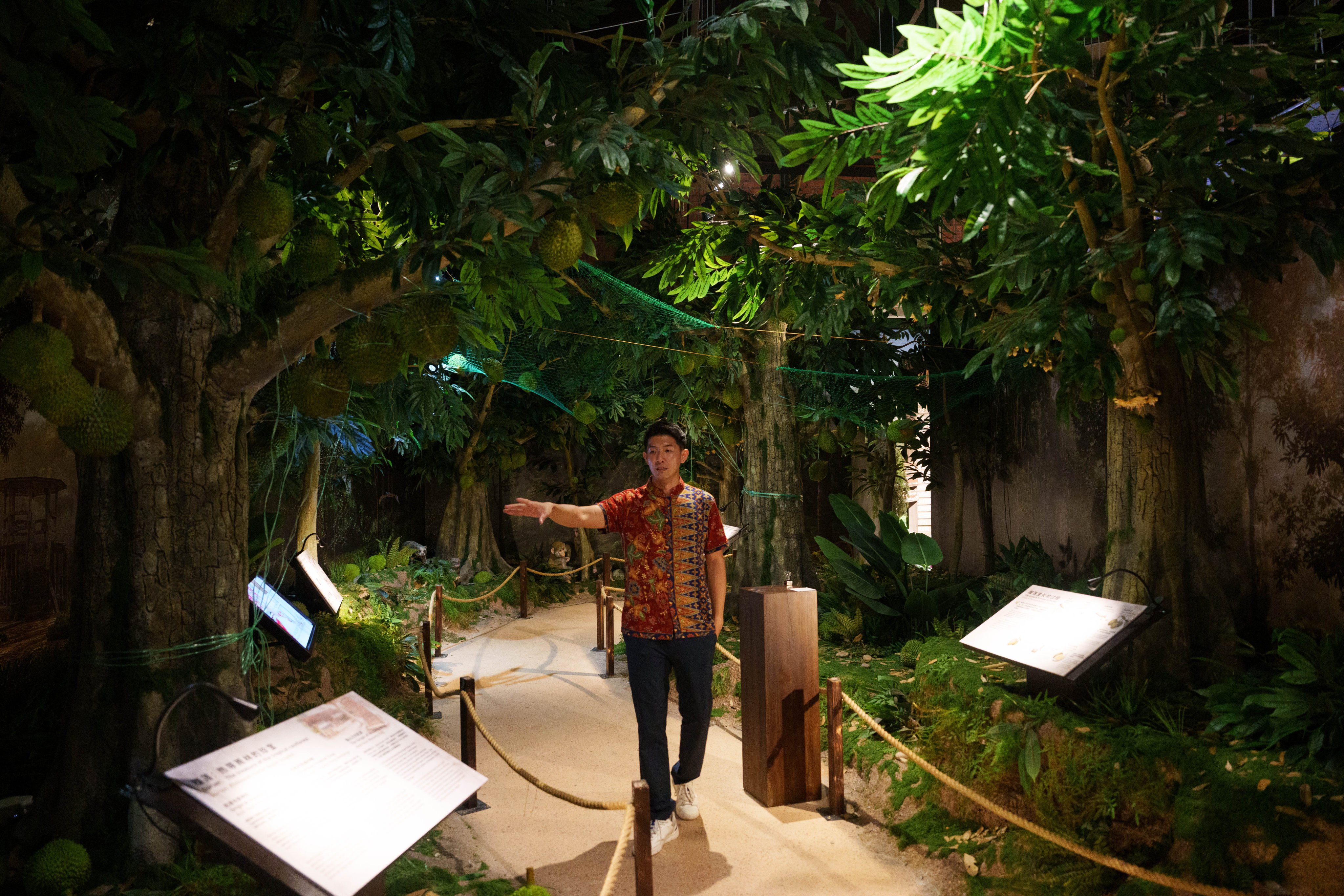 Founder Edison Ang explains the history of durians at the Kuala Lumpur Durian Experience Centre on June 26. Photo: AP