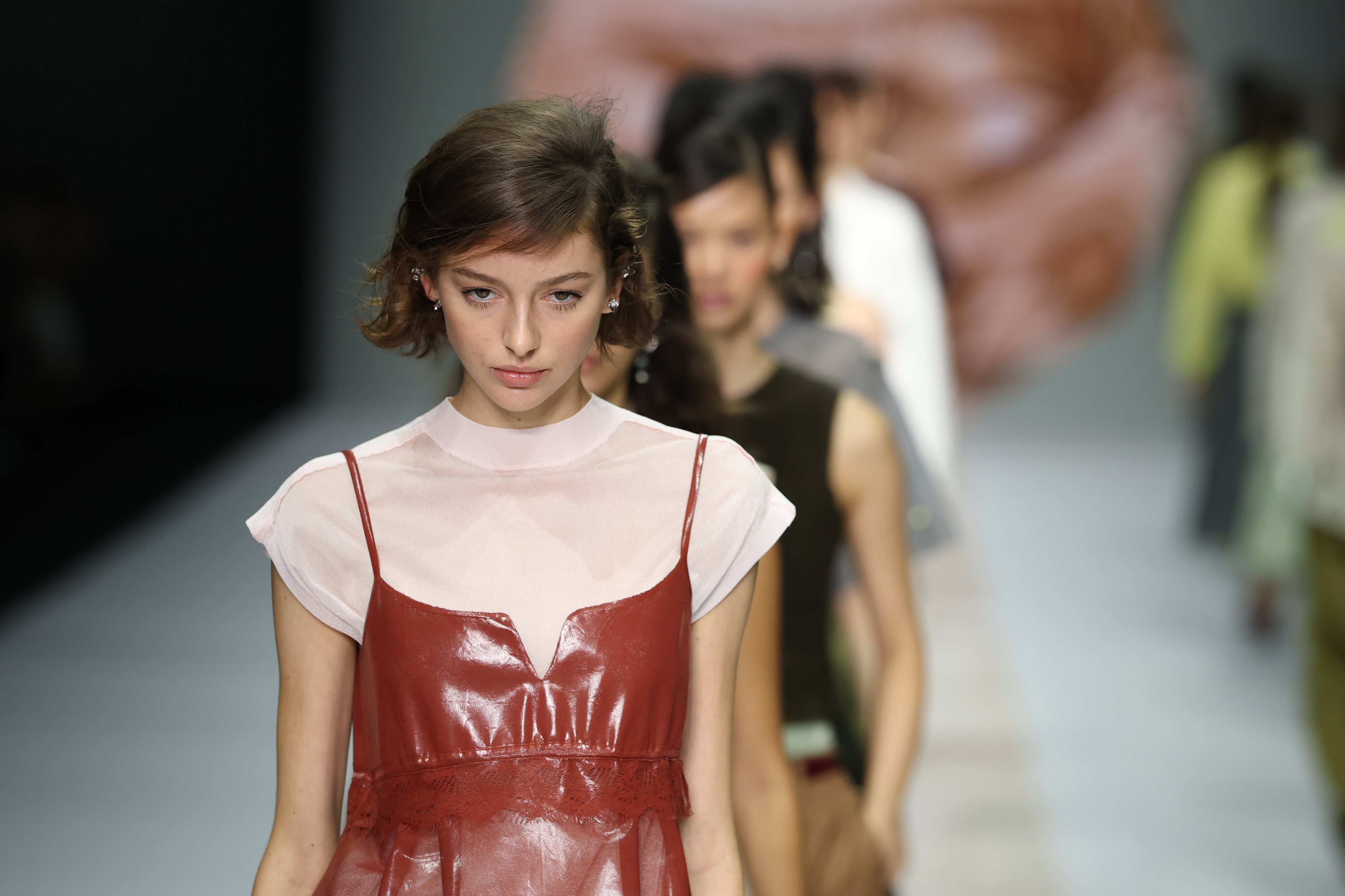 Models on the runway at Anteprima’s spring/summer 2027 show during Milan Fashion Week. Photo: Getty Images