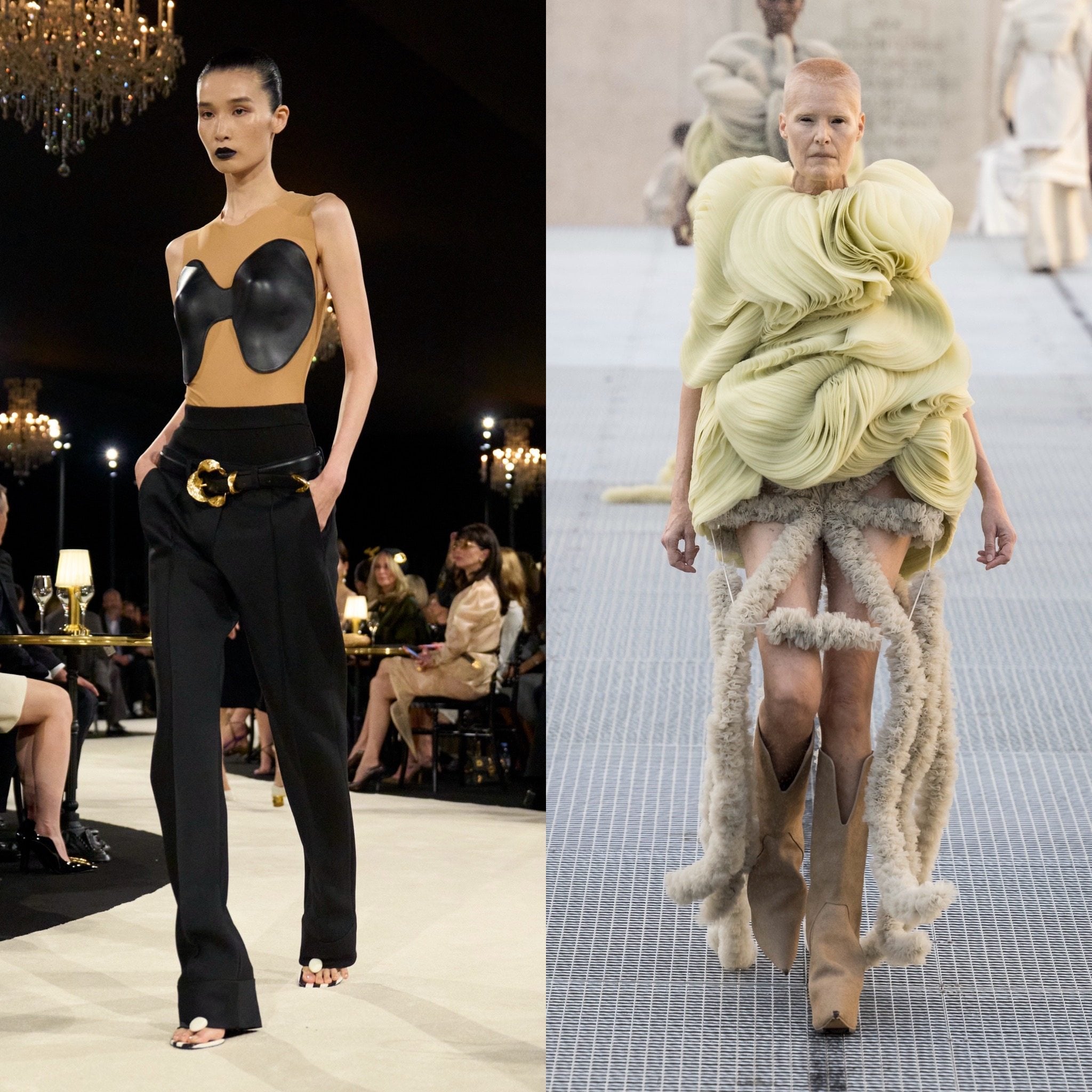 The Schiaparelli (left) and Rick Owens spring/summer 2027 shows were among the highlights of day four of Paris Fashion Week. Photos: Handout