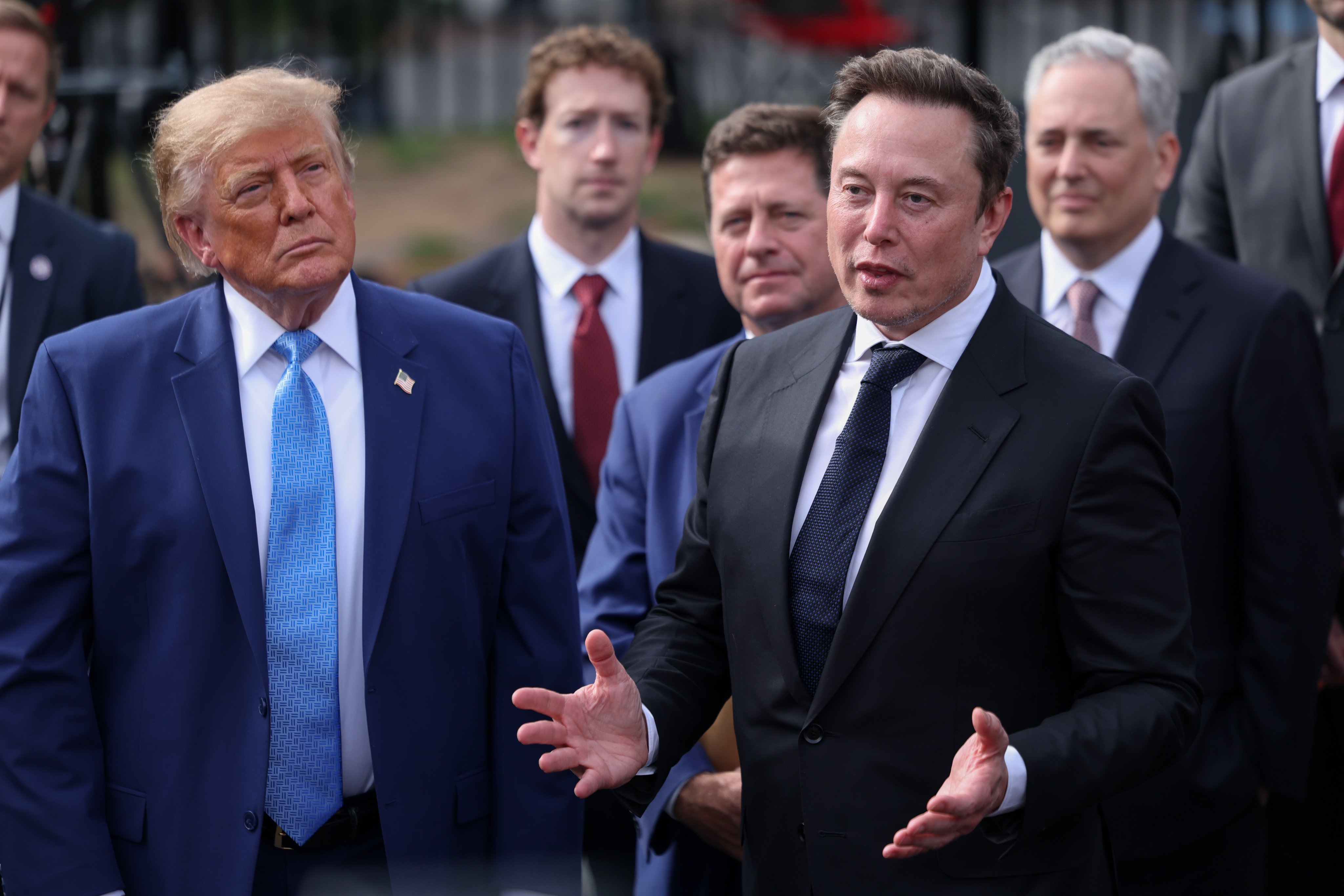 SpaceXAI CEO Elon Musk (right) corrected himself after accidentally using the term “artificial intelligence” during an appearance with US President Donald Trump earlier this week. Photo: EPA
