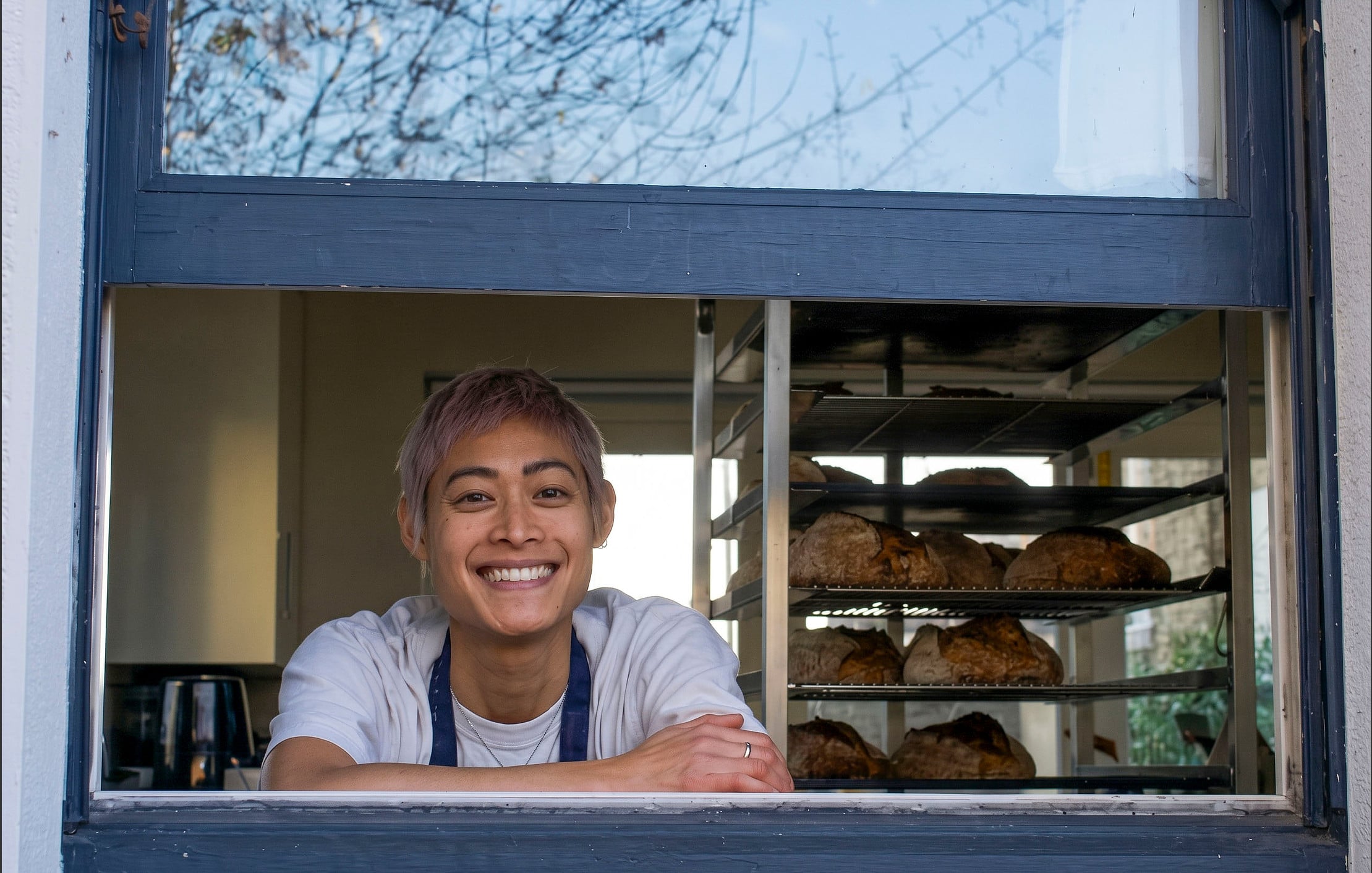 Hai Lin Leung, the founder of Lucky Yu Bakery, a home bakery based in Walthamstow, East London. The doctor’s Cantonese-inspired bakes are sold through her kitchen window. Photo: Instagram/luckyyubakery
