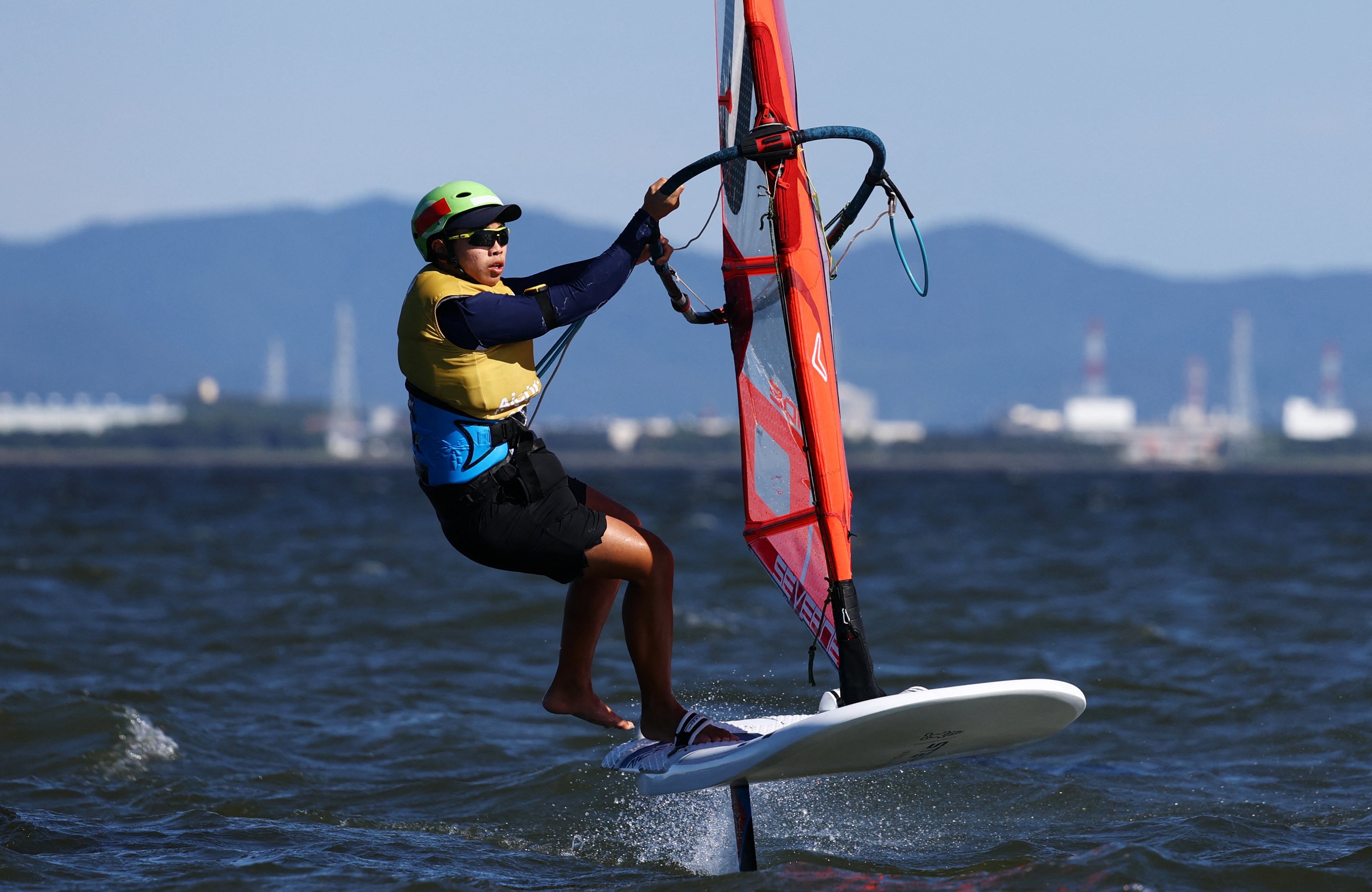 Hong Kong’s Wong Tsz-ho won six of his 11 races to capture the boys’ windsurfing title at the Asian Games on Saturday. Photo: Reuters