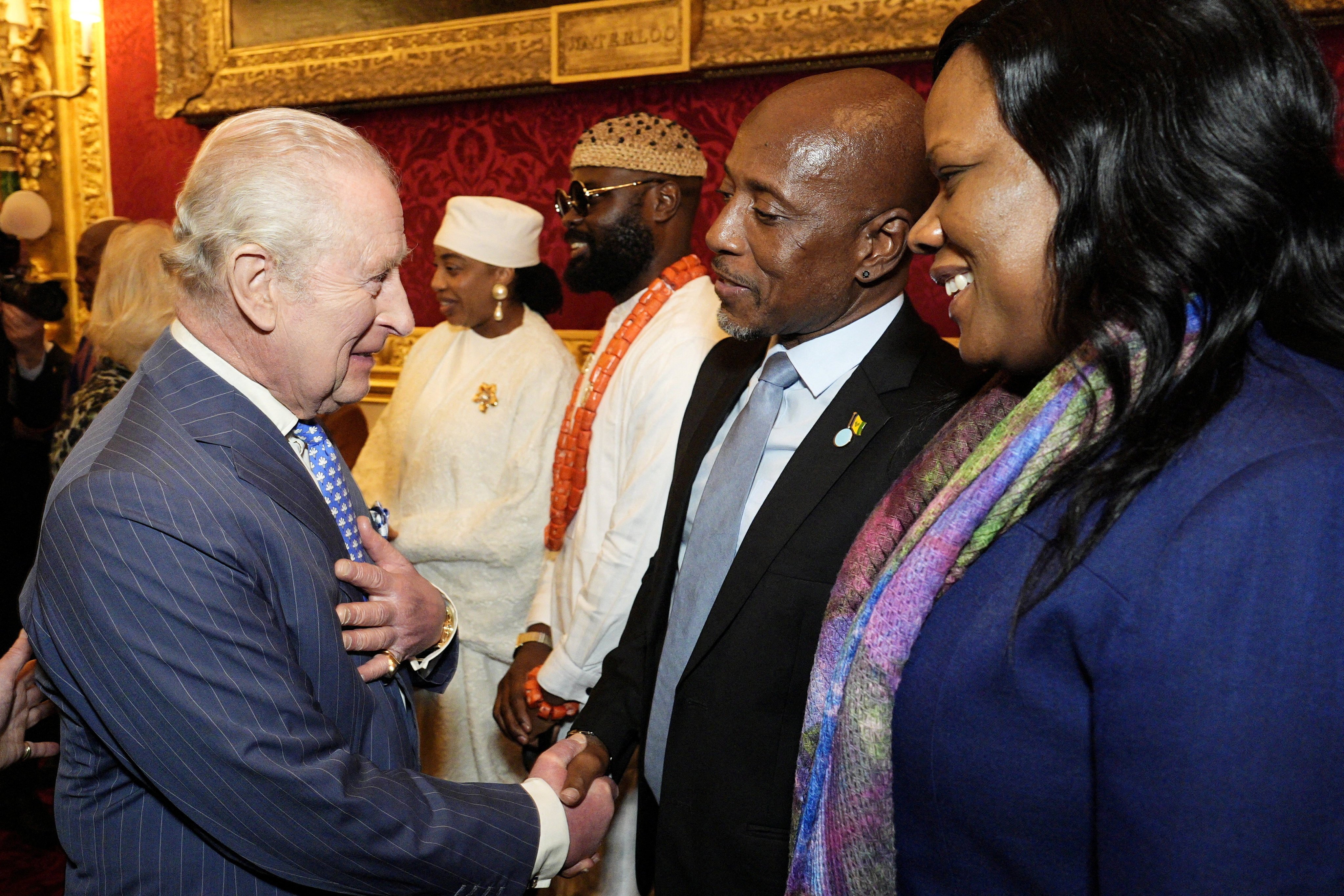 Britain’s King Charles speaks to guests during the annual Commonwealth Day Reception at St James’s Palace in London in March. Photo: Reuters