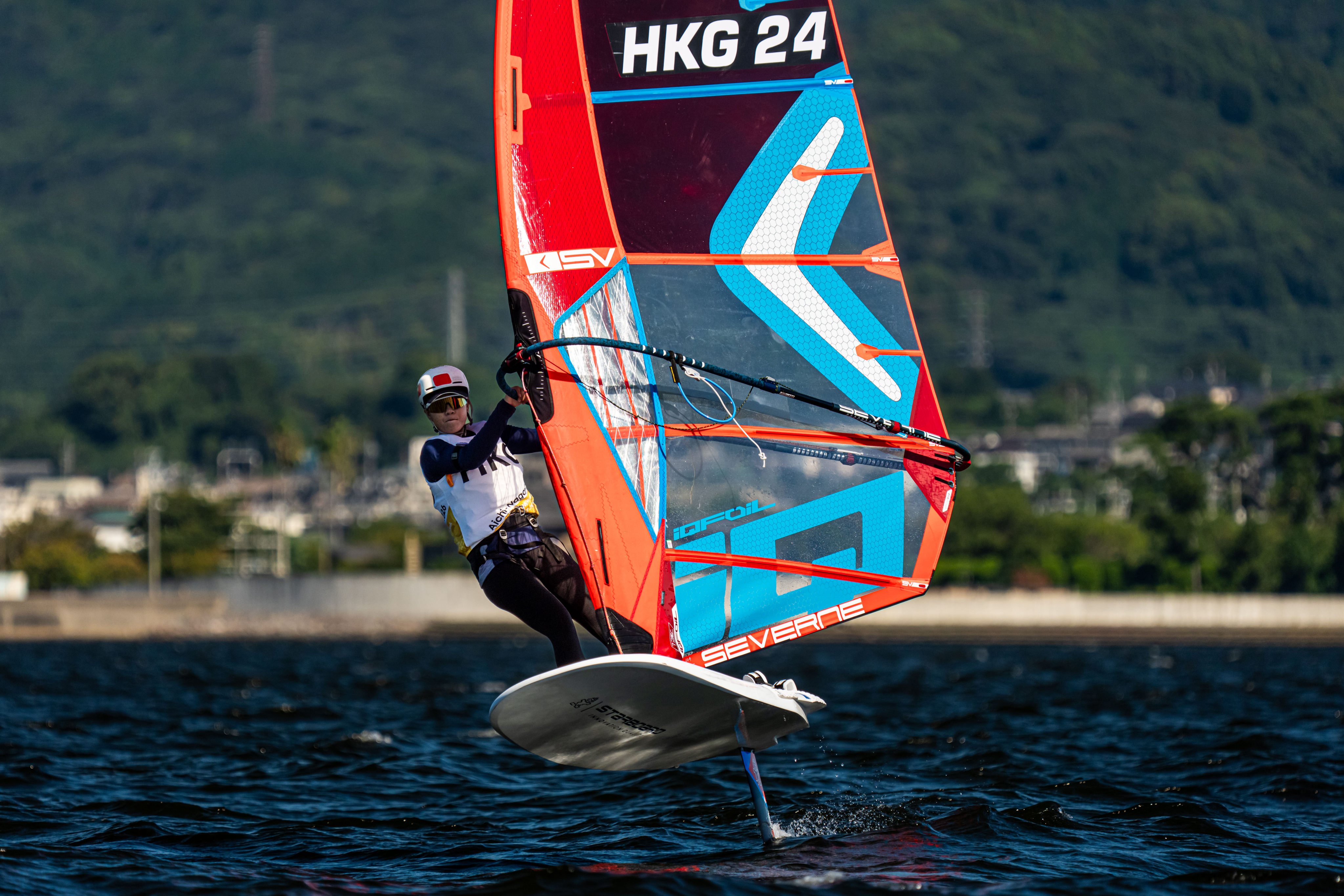 Cheung Tsz-yuet claimed gold in the girls’ windsurfing event at the Asian Games. Photo: SF&OC