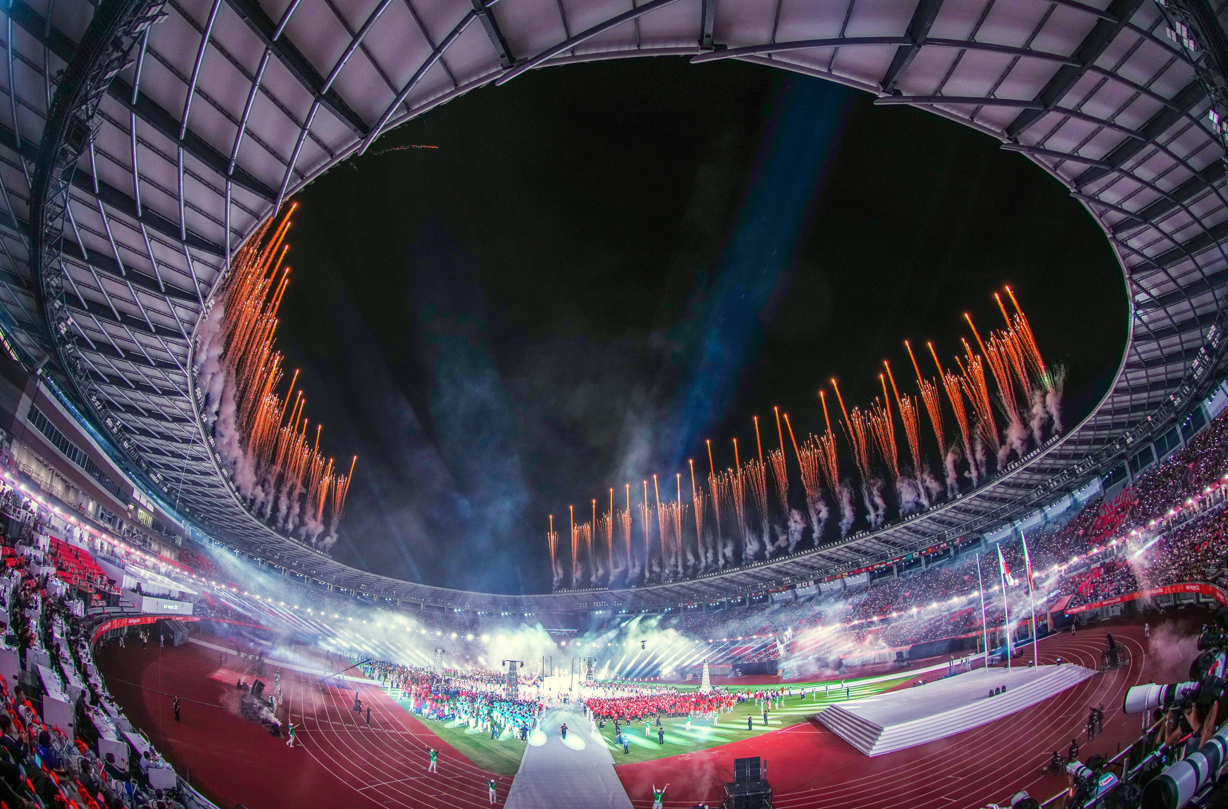The closing ceremony of the Asian Games at Paloma Mizuho Stadium in Japan. Photo: Robert Ng