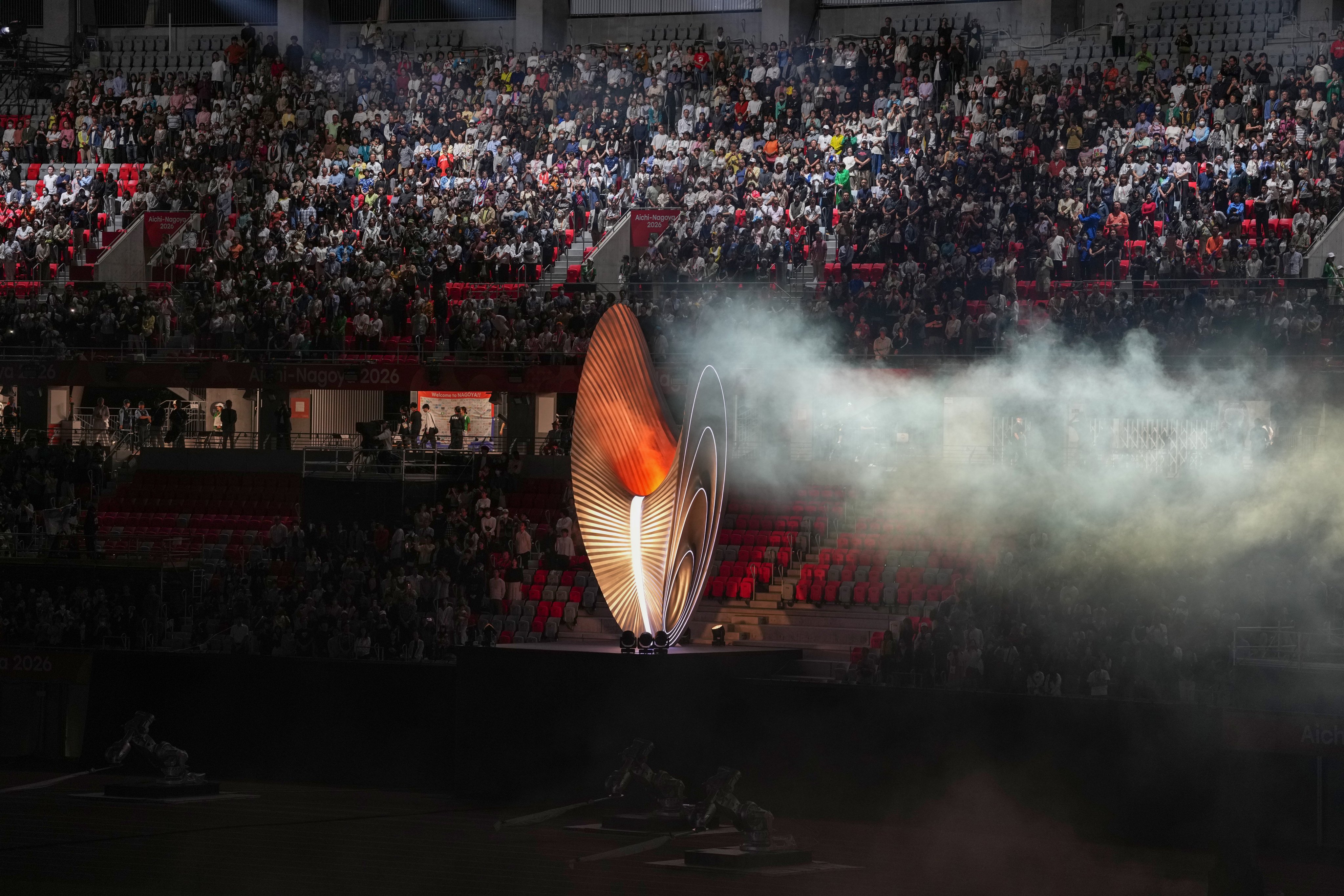 The closing ceremony took place in front of rows and rows of empty seats at Paloma Mizuho Stadium. Photo: Robert Ng