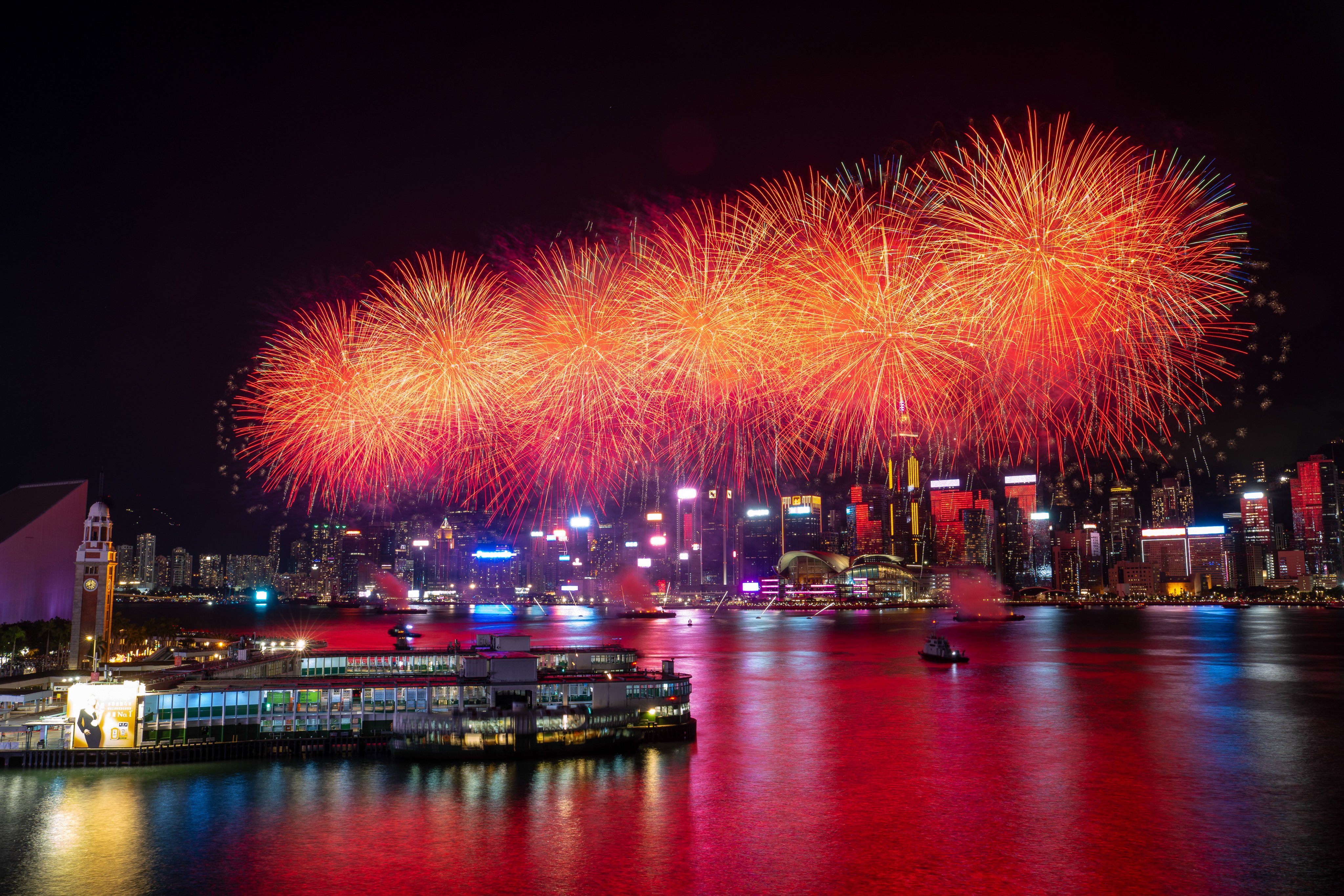 A mainland Chinese visitor has posted online drone footage of the National Day fireworks display. Photo: Elson Li
