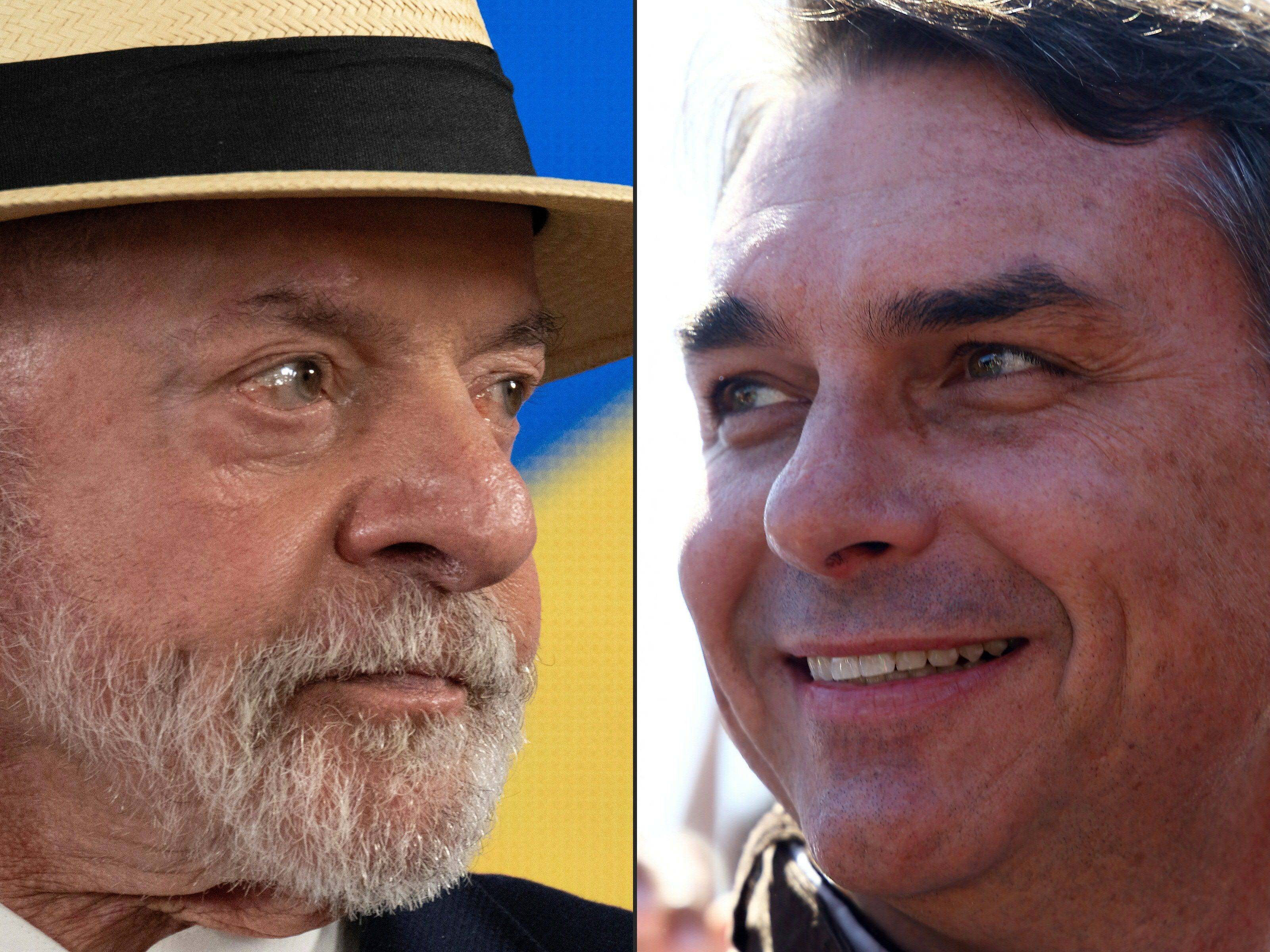 Brazil’s President Luiz Inacio Lula da Silva and his main opponent, Flavio Bolsonaro. Photo: AFP