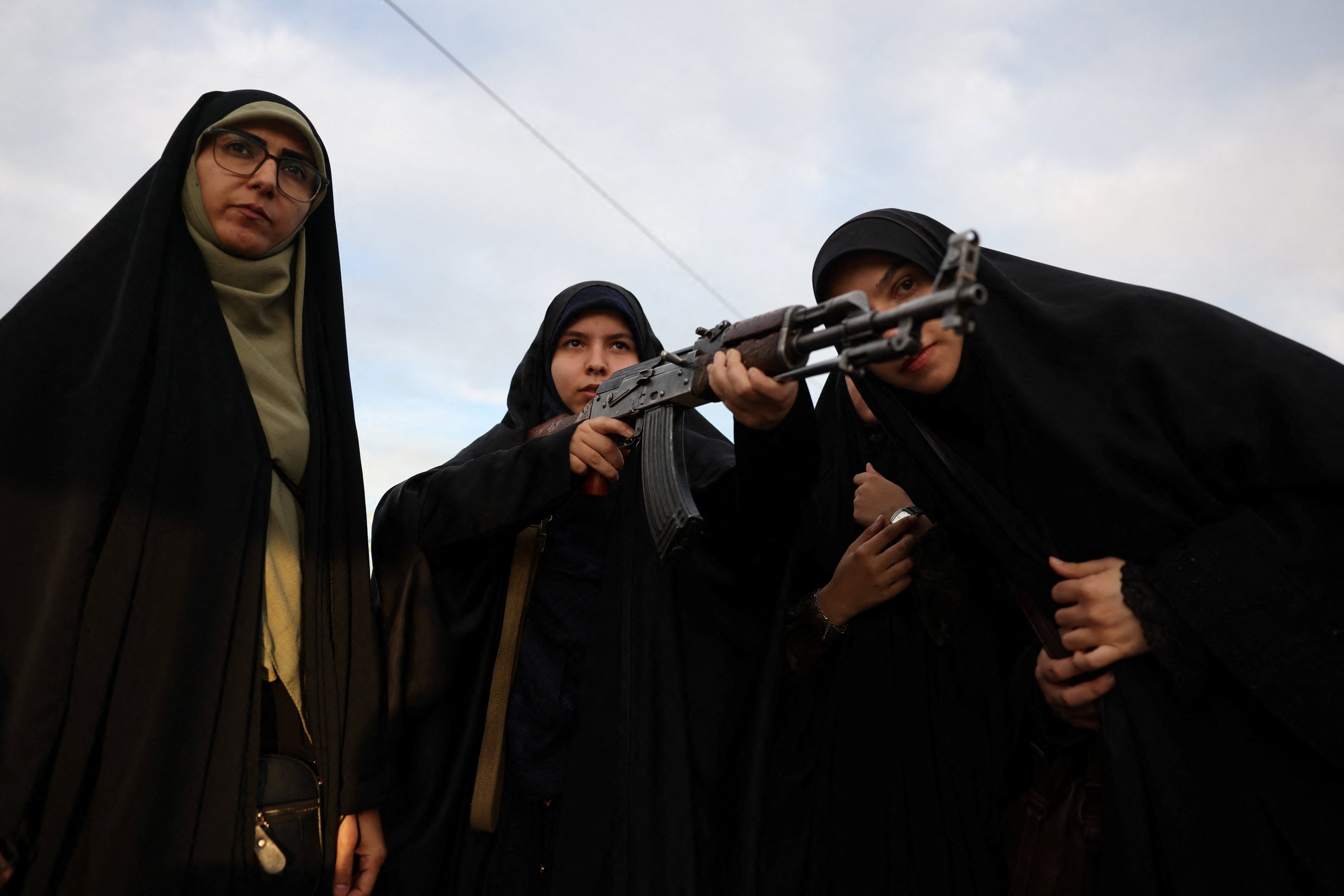 Iranian women volunteers receive military training in central Tehran. Photo: West Asia News Agency via Reuters