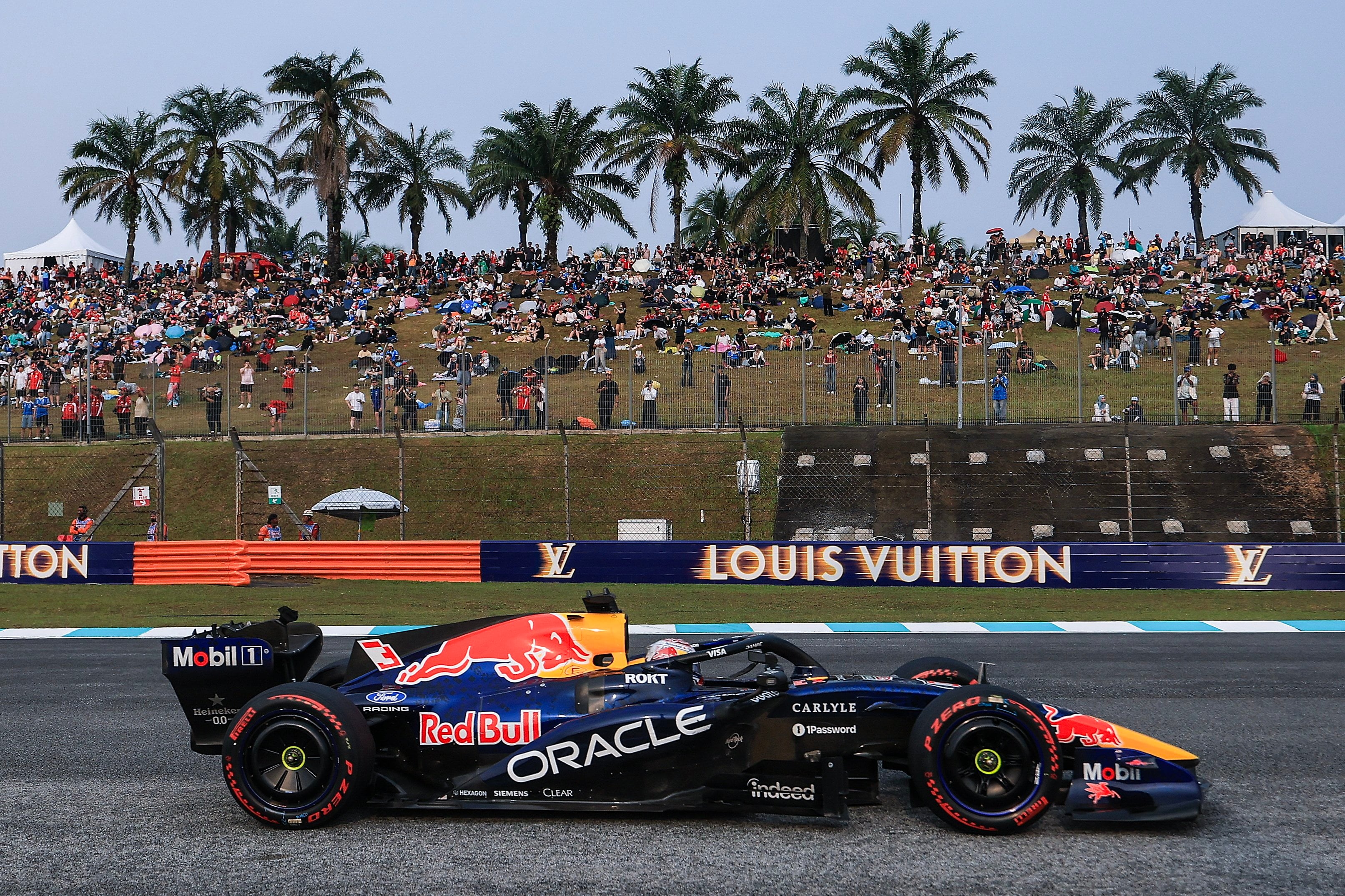 Red Bull driver Max Verstappen won his first race of the season at the Bahrain Grand Prix in Malaysia at the Sepang International Circuit on Sunday. Photo: EPA