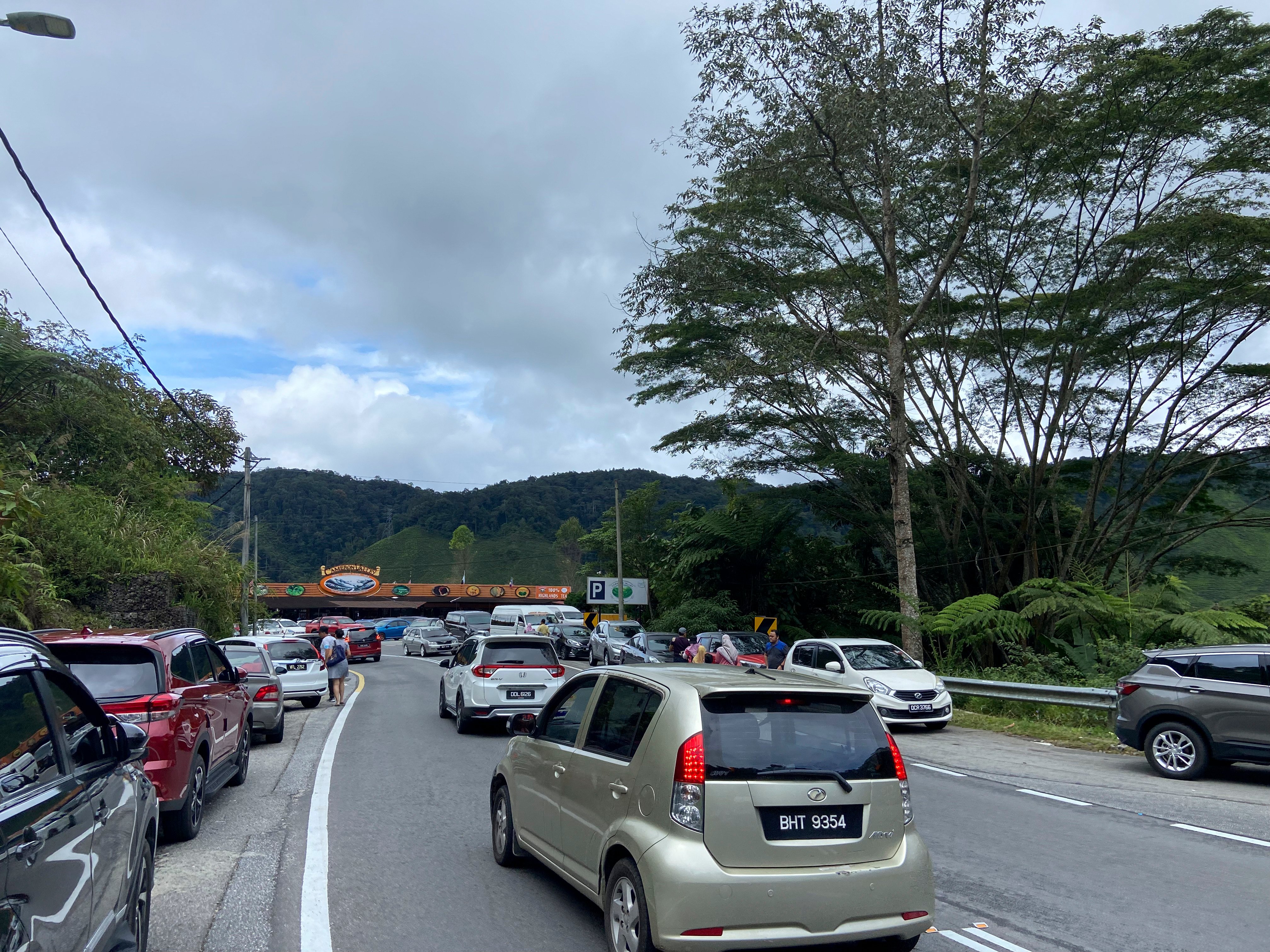 A traffic jam near the Cameron Valley Tea Plantation in Malaysia in 2022. Photo: Lise Floris