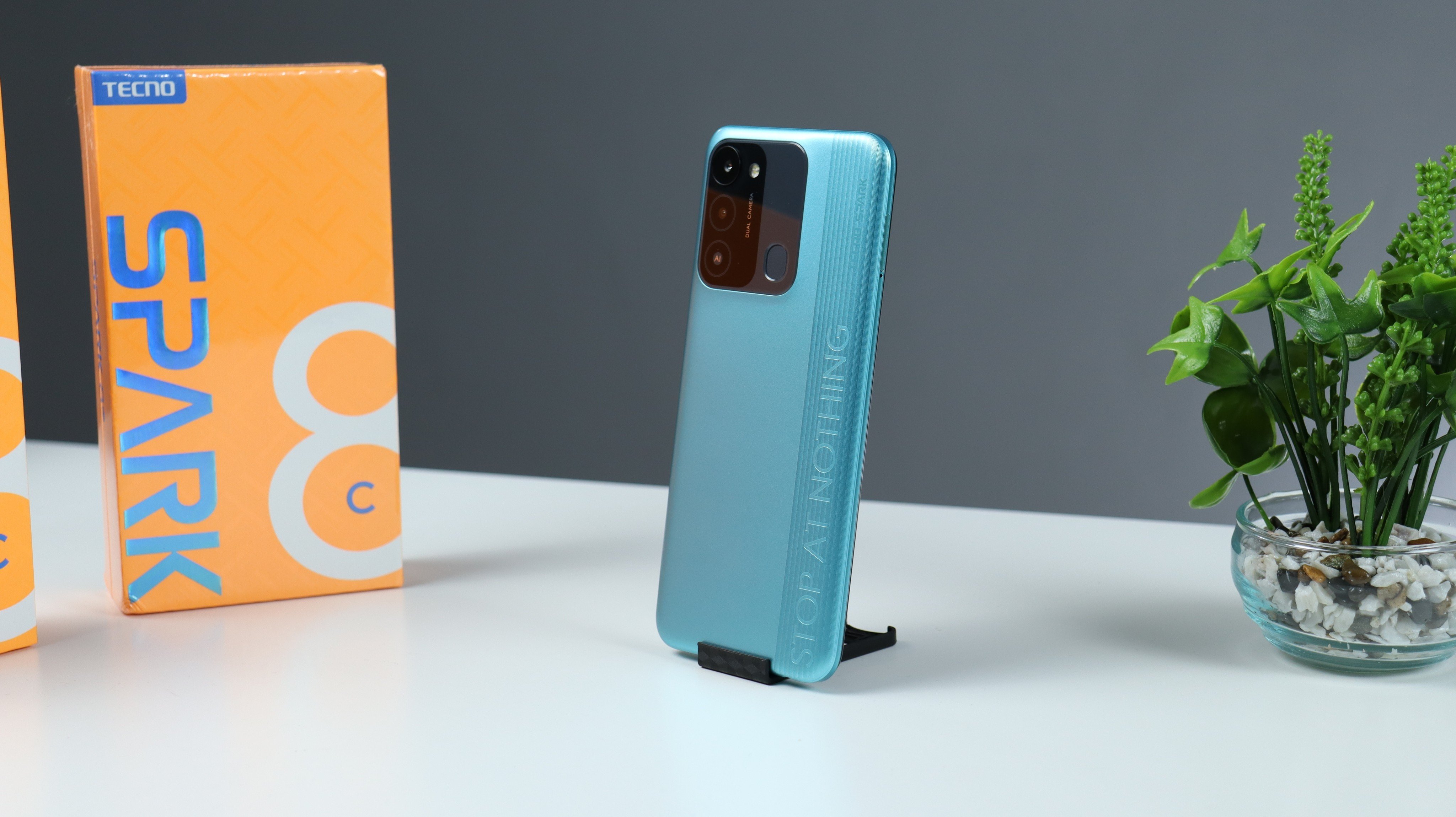 The Tecno Spark 8c pictured in Casablanca, Morocco. The budget-friendly handset is made by Tecno, a subidiary of Transsion. Photo: Shutterstock