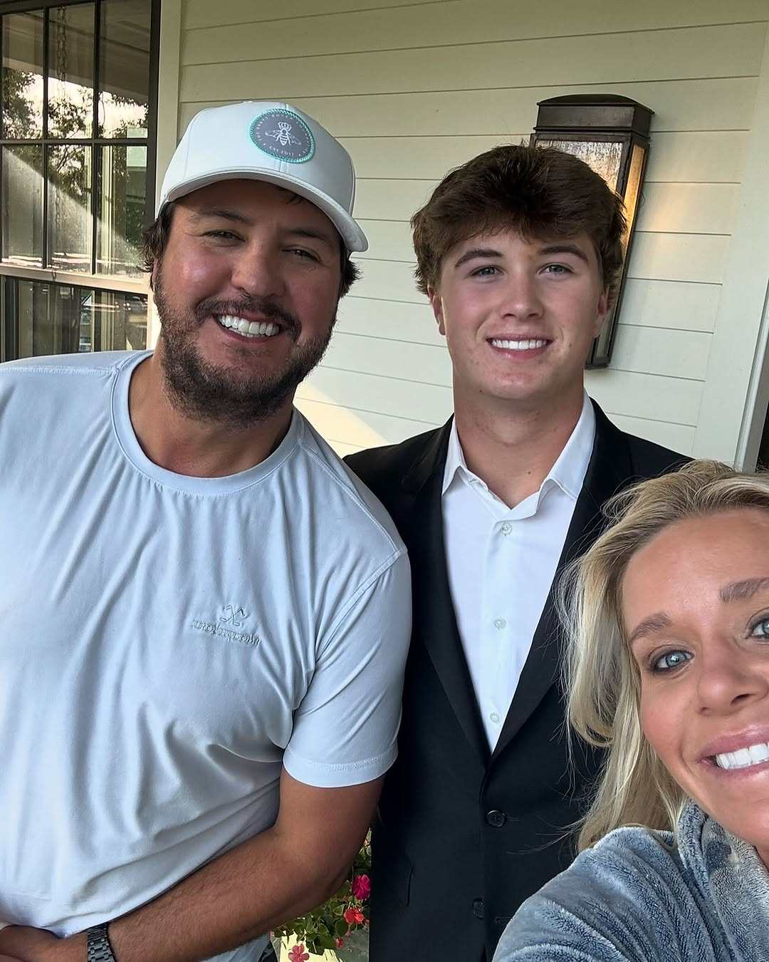 Bo Bryan (right), the eldest son of Luke Bryan, looks set for an athletic career. Photo: @linabryan3/Instagram