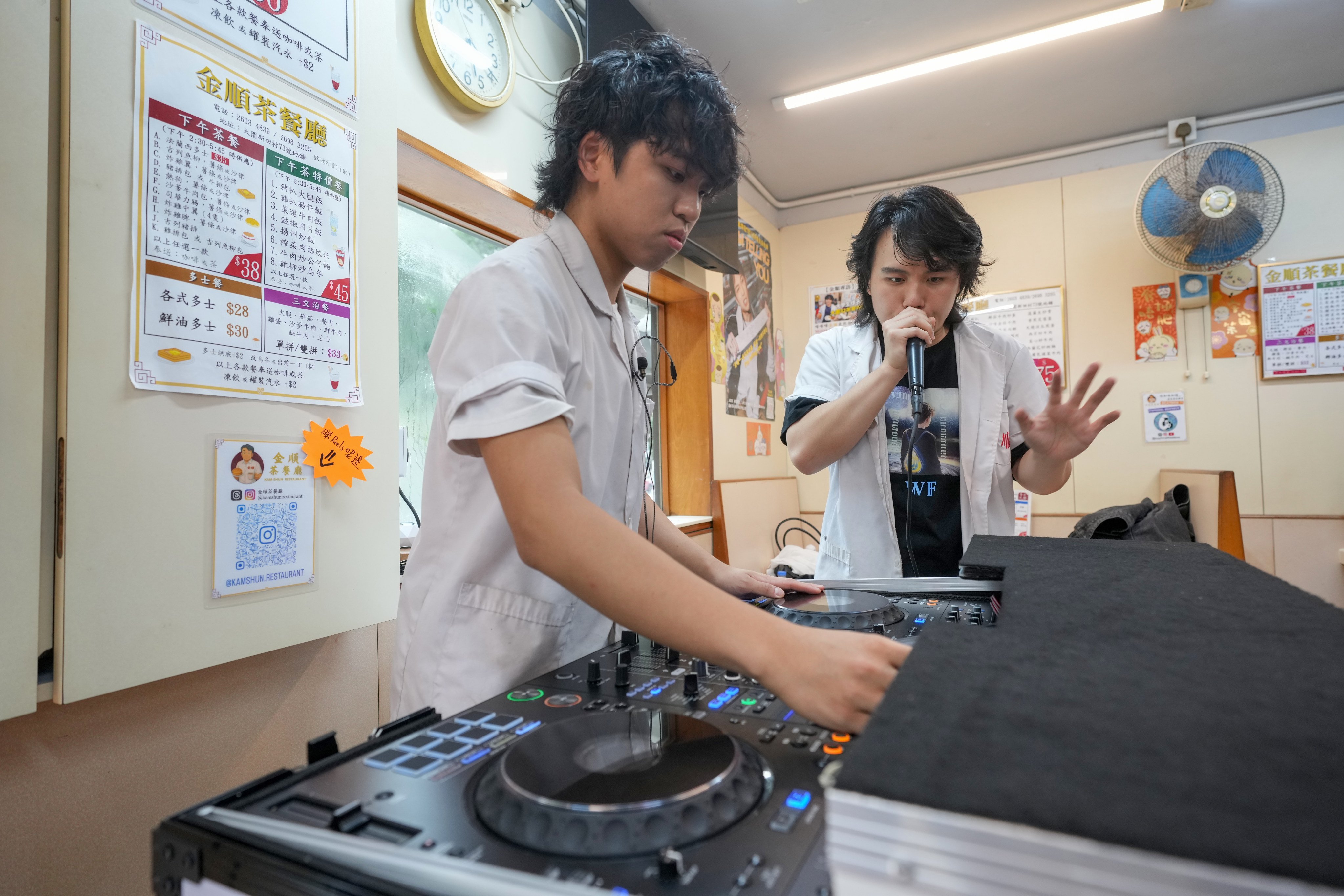 Lavitt Ko and Theo Ko are revitalising their family cha chaan teng in Tai Wai with milk tea raves and beatbox parties. Photo: Sam Tsang