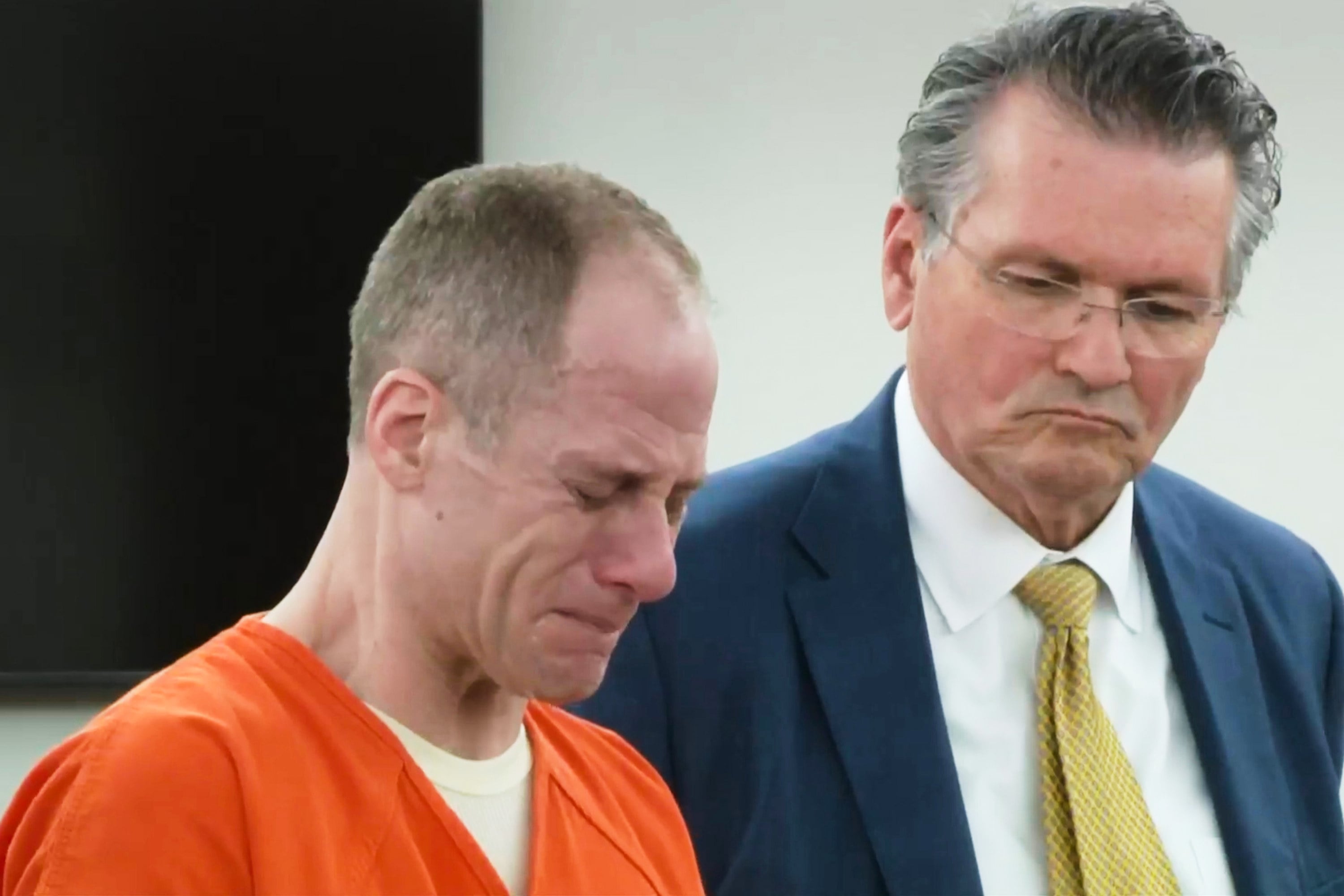 Caleb Flynn reading his statement to the court before being sentenced. Photo: AP