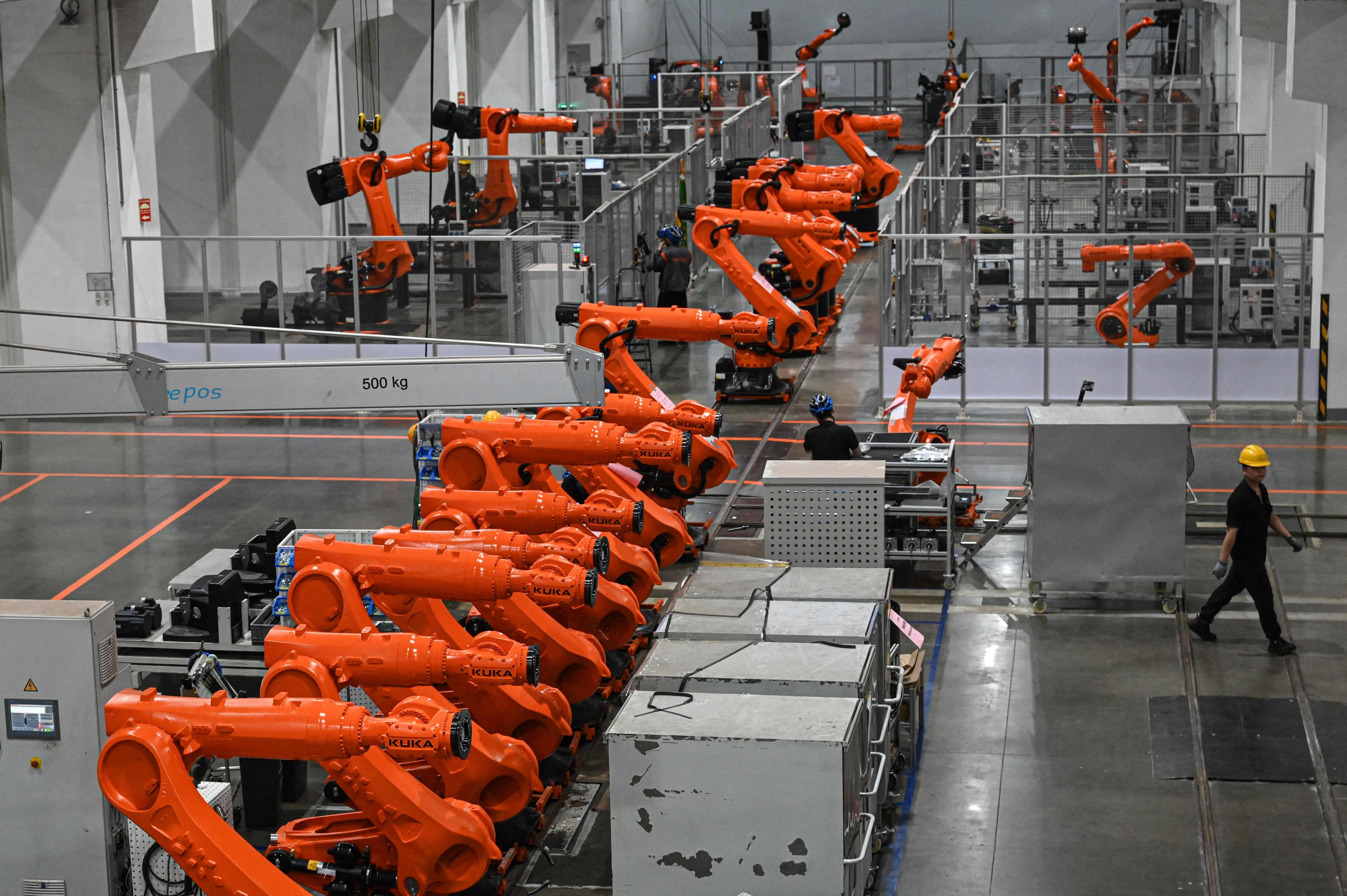 An industrial robot assembly line in Foshan, Guangdong province, China. Photo: AFP