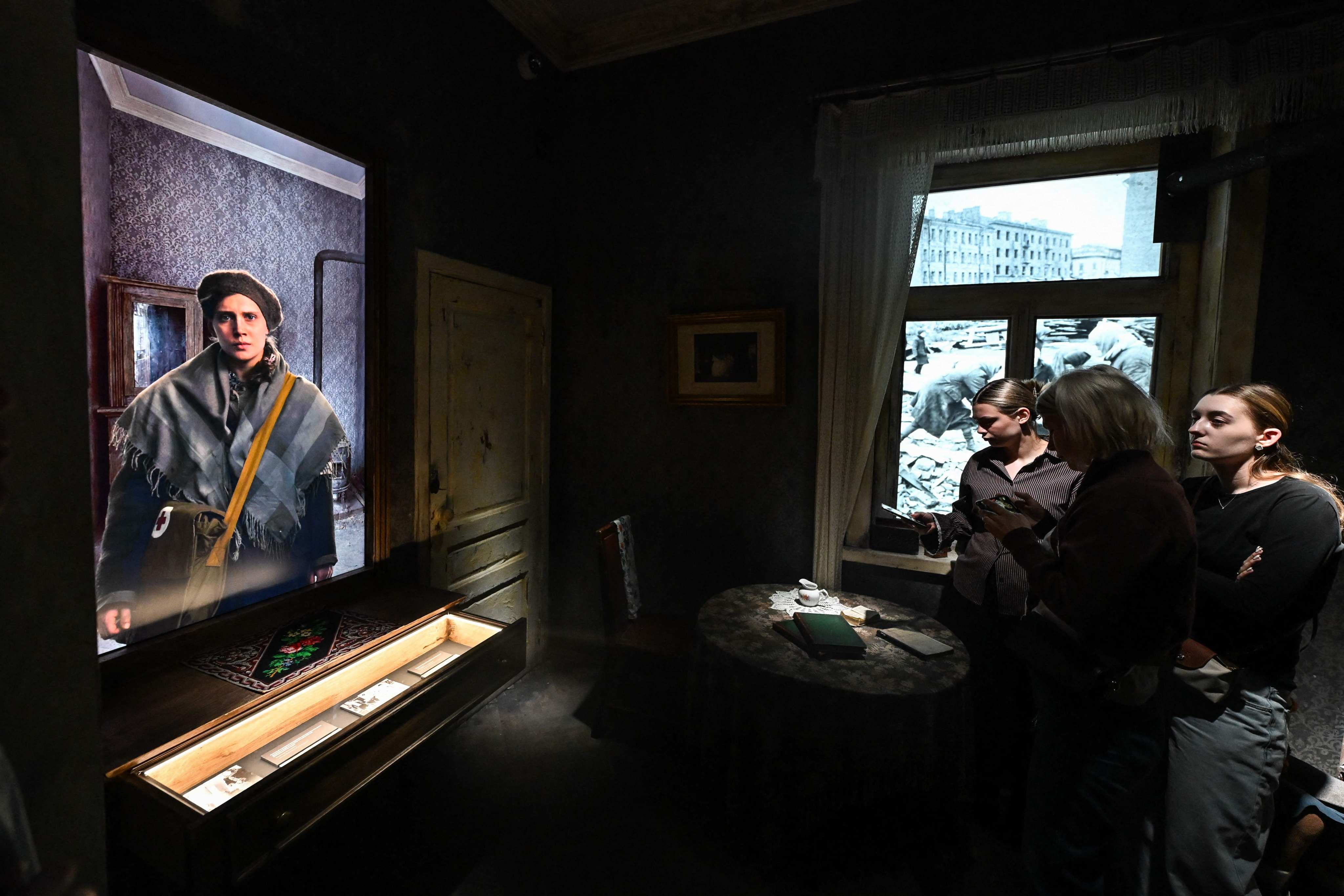 Visitors attend a guided tour at the Museum of Memory in Moscow in August. Photo: AFP