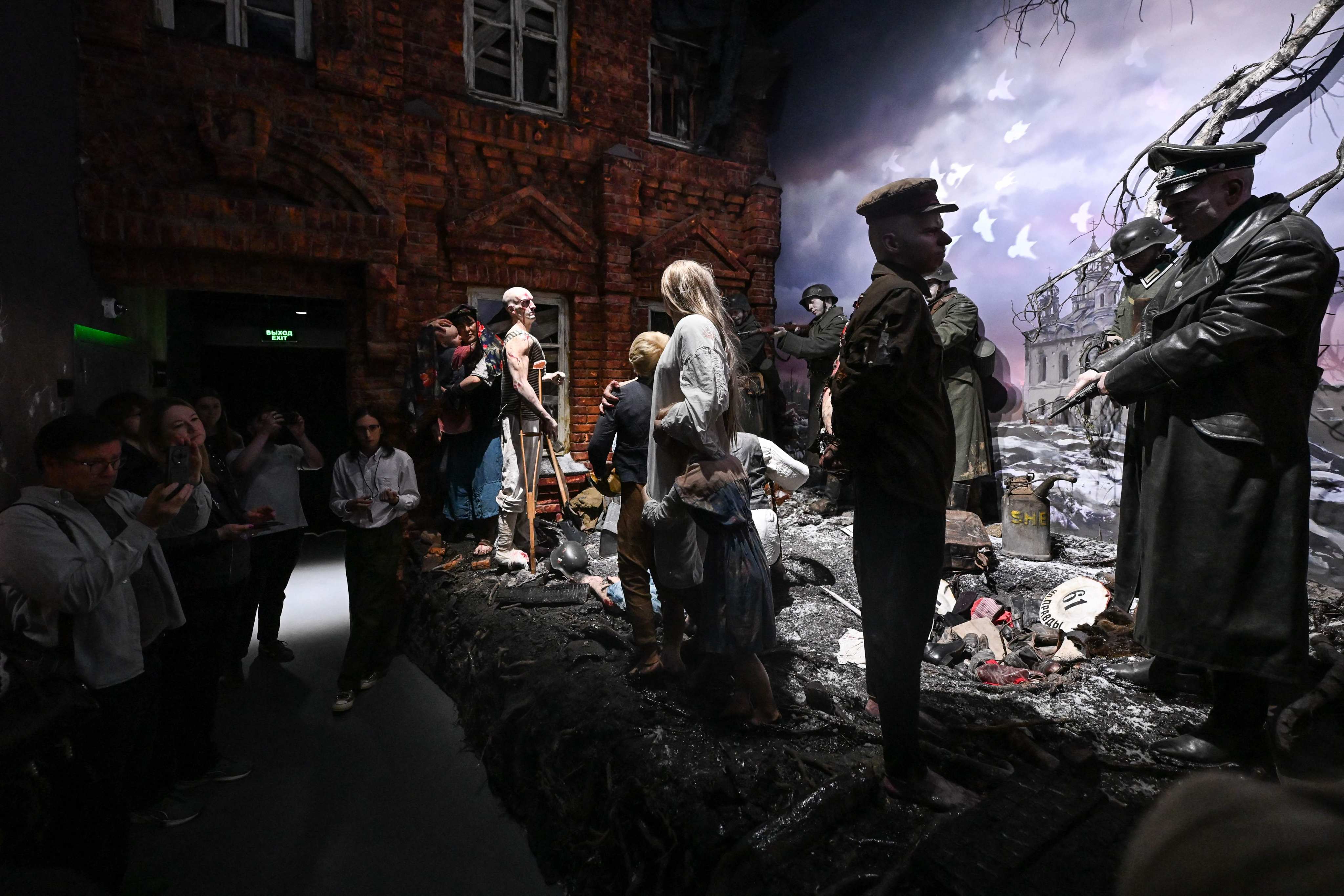 Visitors attend a guided tour at the Museum of Memory in Moscow in August. Photo: AFP