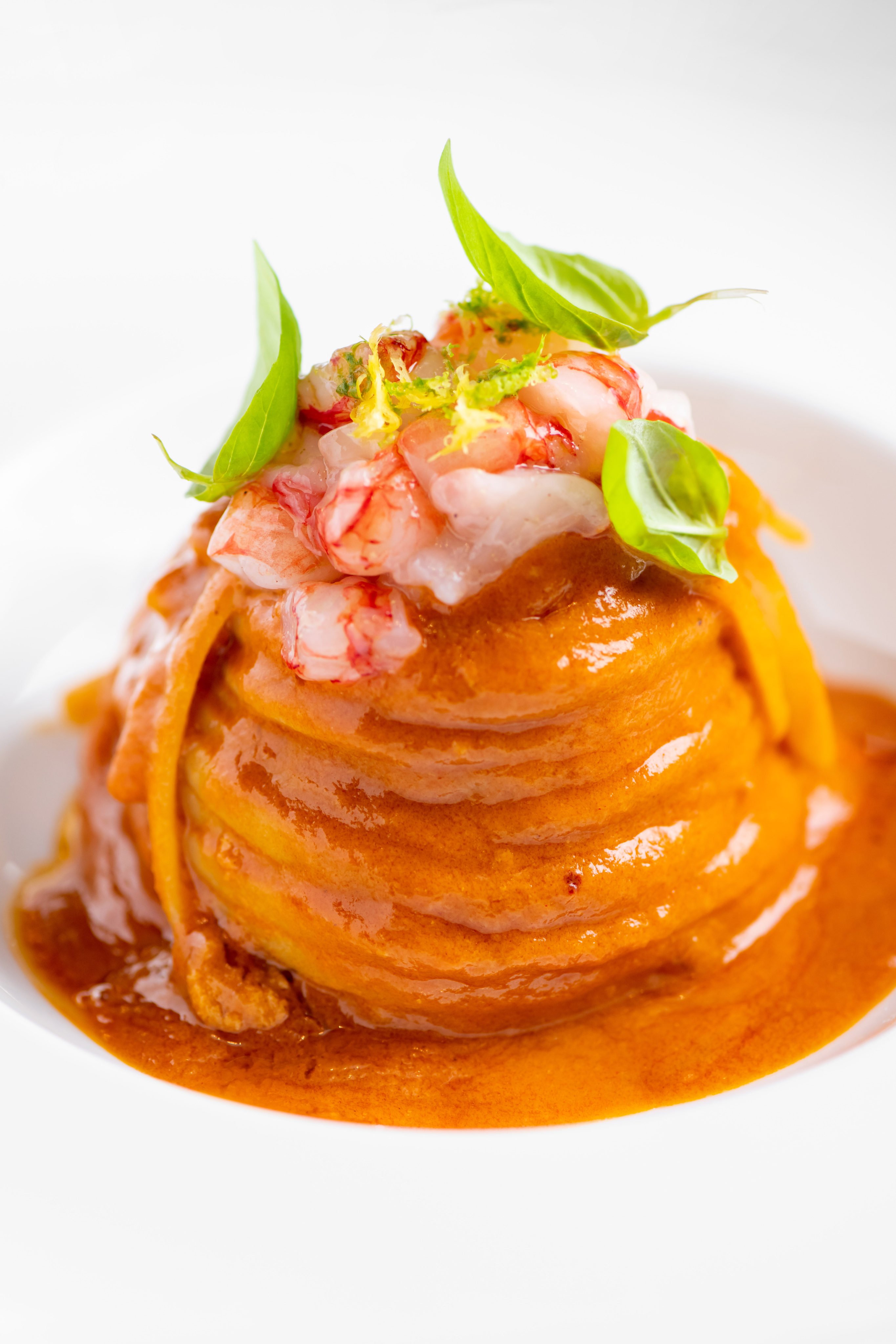 Prawn linguine at BluHouse, an Italian restaurant in the Rosewood Hong Kong that Guillaume Sejourne recommends taking visitors to the city. Photo: BluHouse